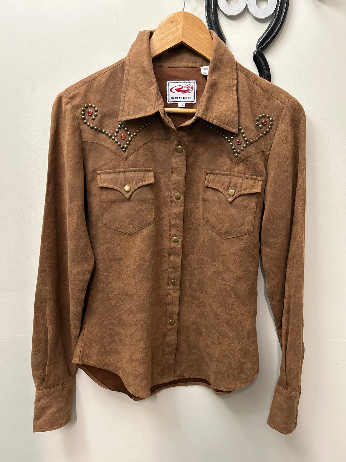 Roper Brown Shirt XSmall-Riding Shirts-Consignment-Evolution Equestrian Co.