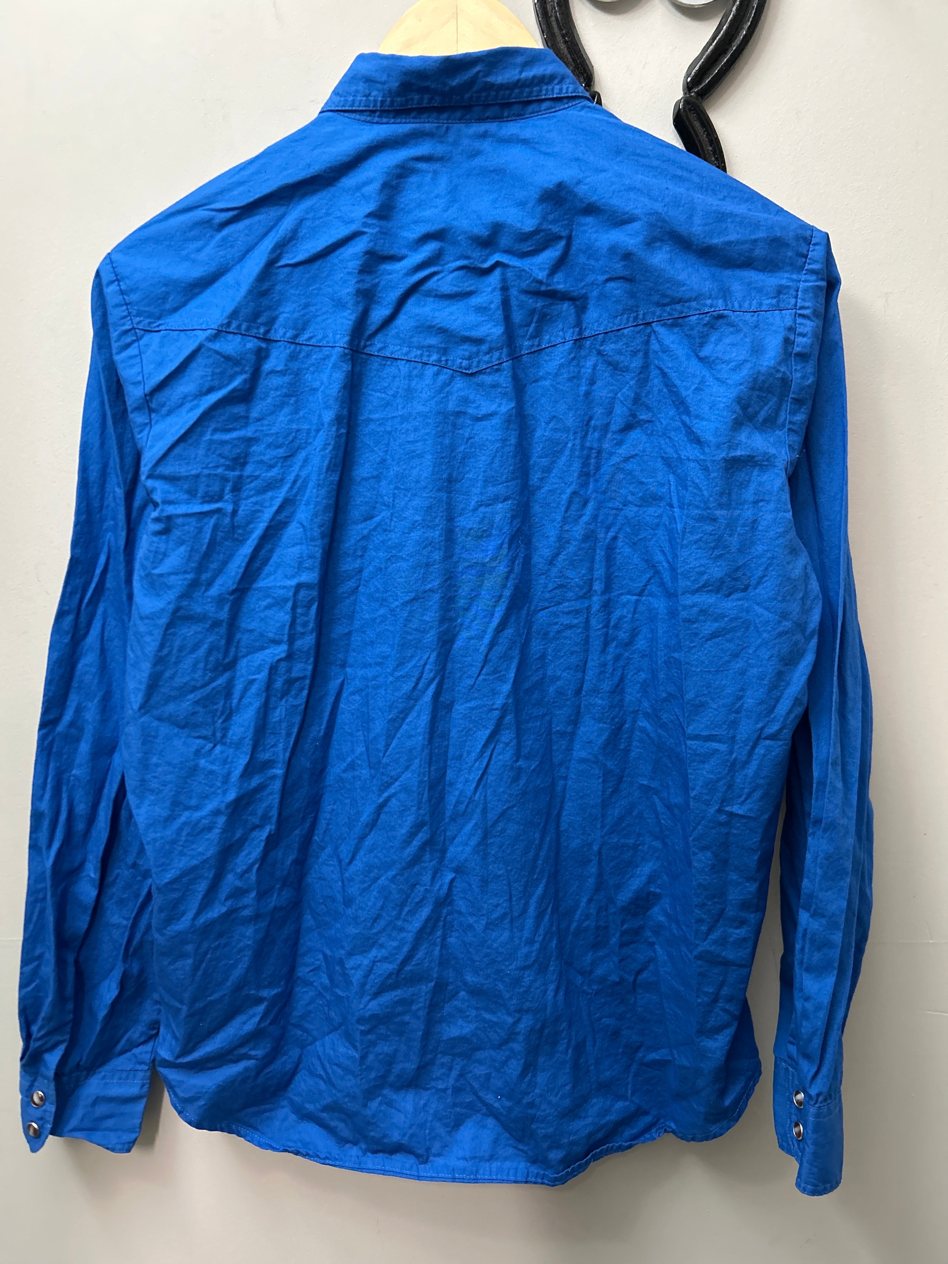 Roper Royal Blue Western Shirt Medium-Western Shirt-Consignment-Evolution Equestrian Co.