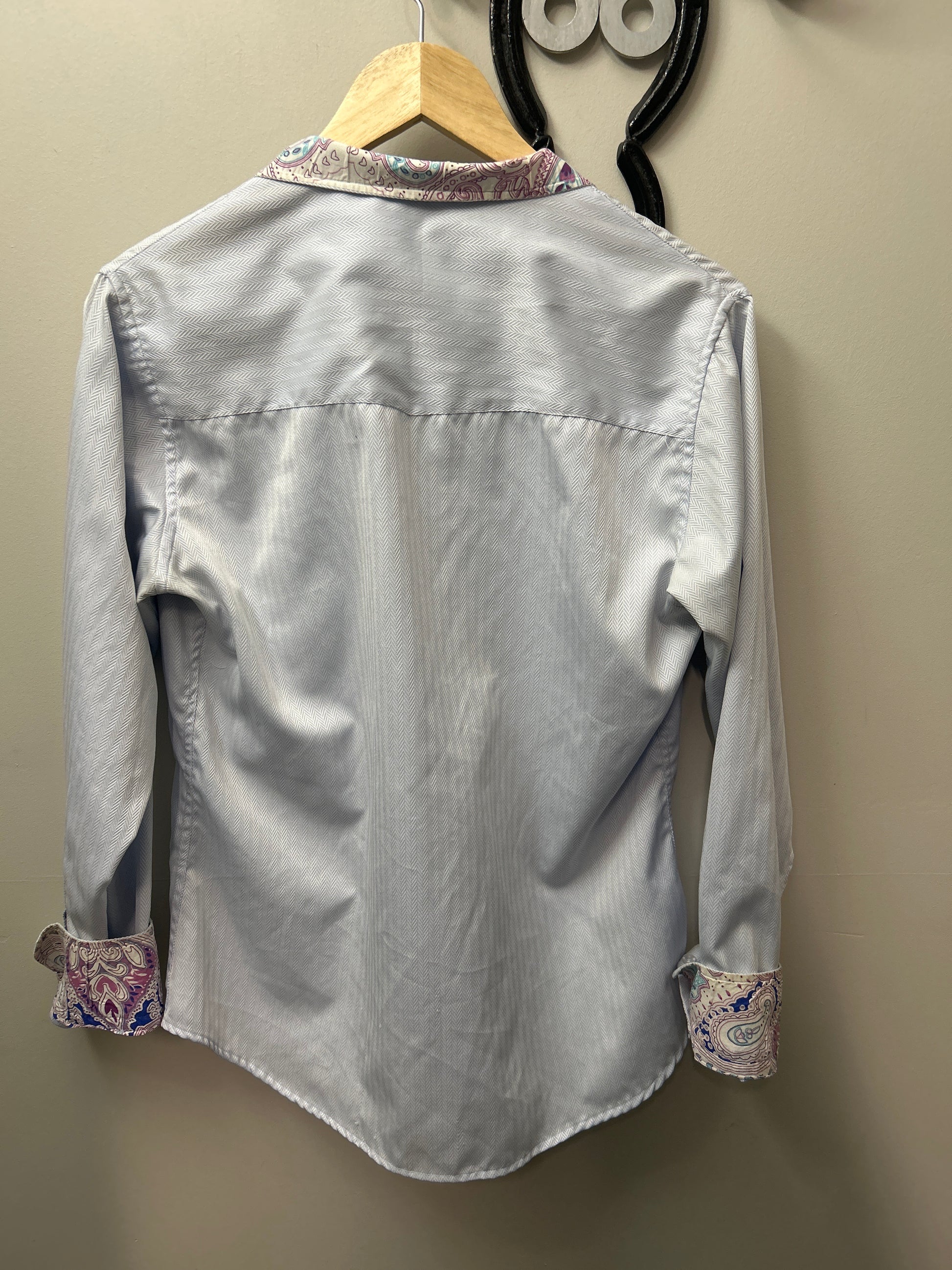 Royal Highness Collection Blue Show Shirt 40-Show Shirts-Consignment-Evolution Equestrian Co.