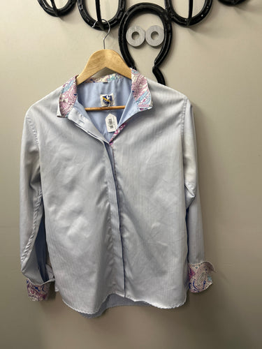 Royal Highness Collection Blue Show Shirt 40-Show Shirts-Consignment-Evolution Equestrian Co.