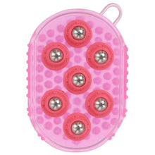 Load image into Gallery viewer, Rubber Massage Gel Curry with Magnetic Rollers-Horse Brush-Canadian Centurion Supply-Pink-Evolution Equestrian Co.
