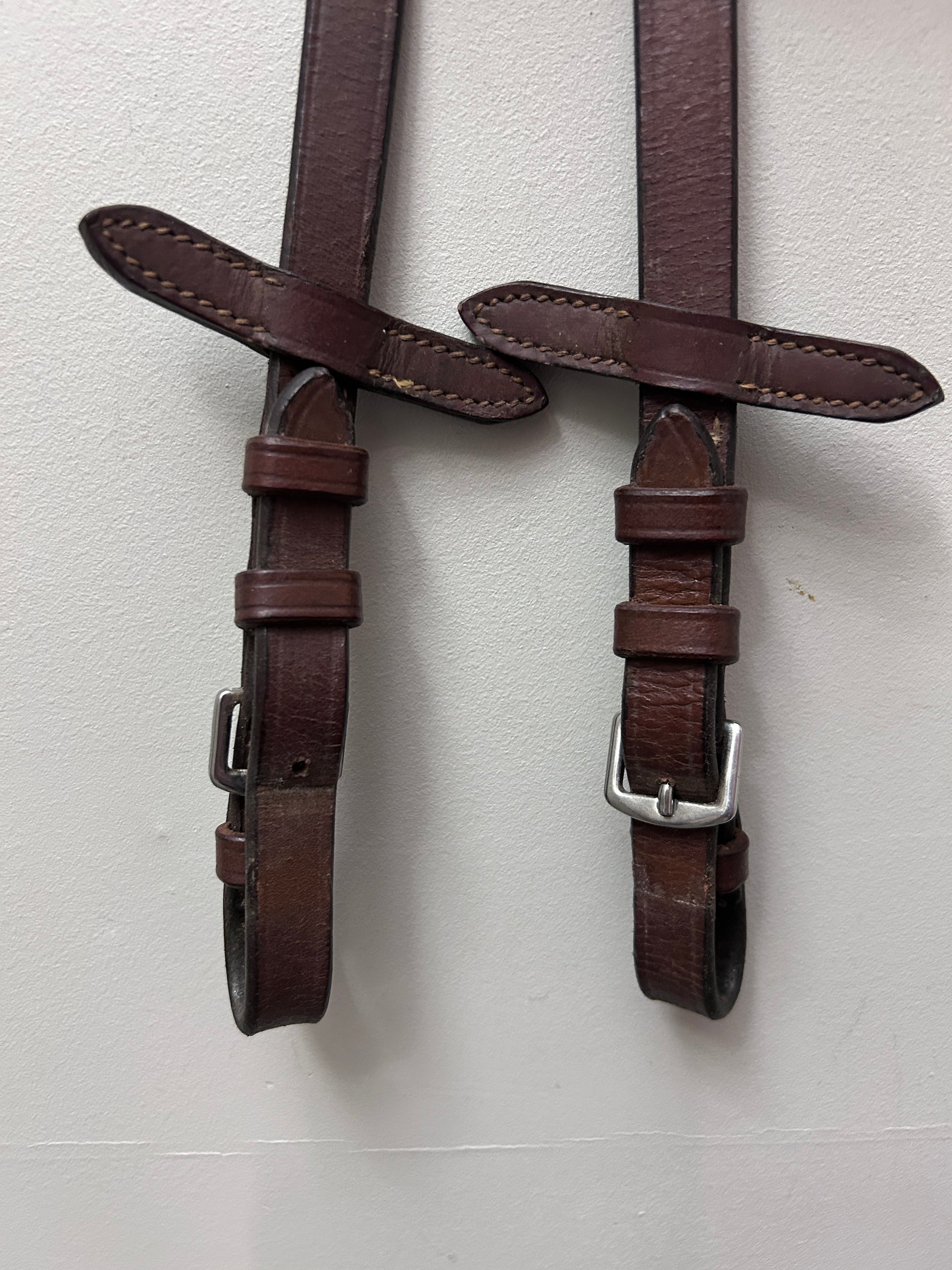 Rubber Rein Brown-English Reins-Consignment-Evolution Equestrian Co.
