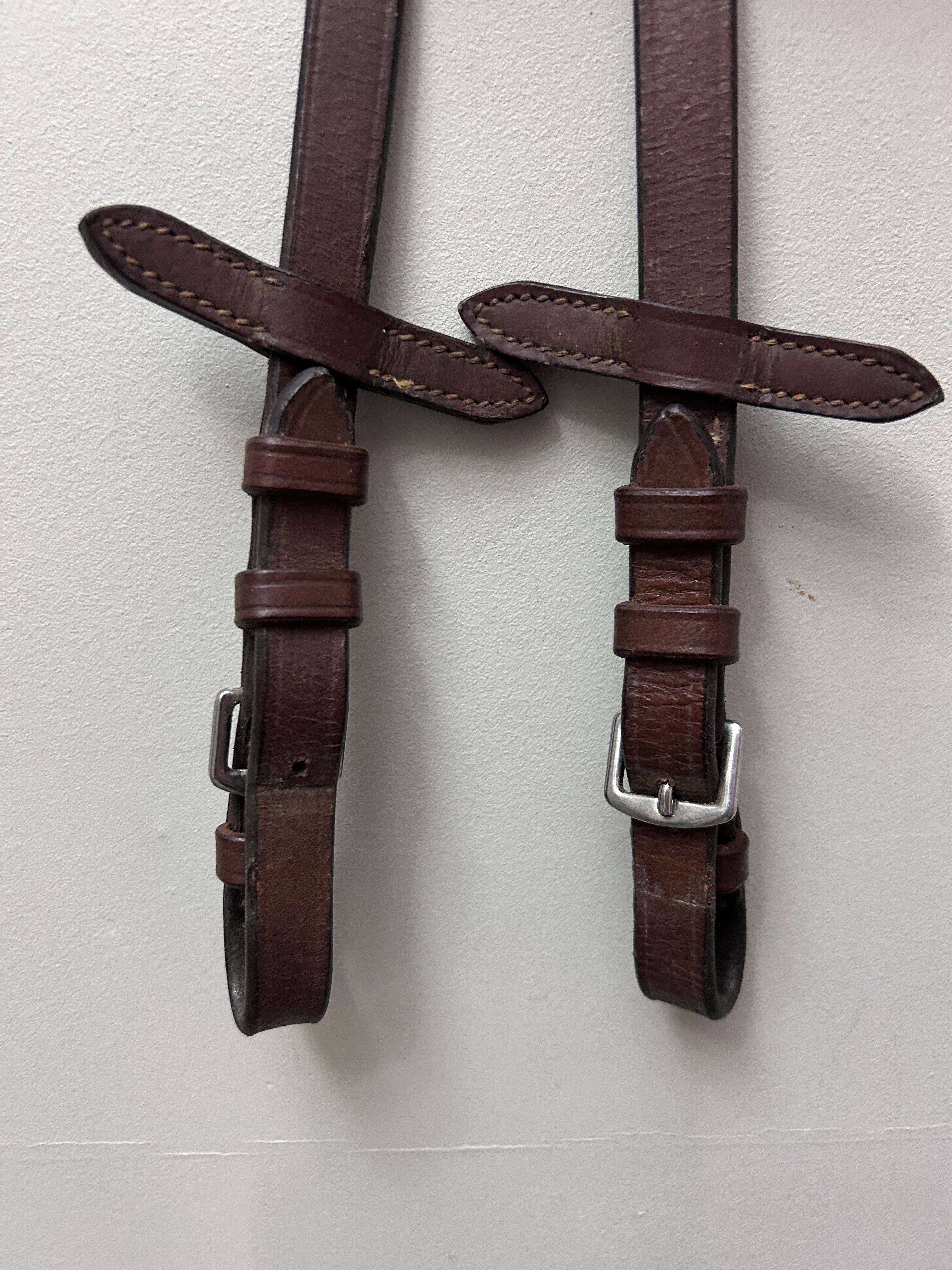 Rubber Rein Brown-English Reins-Consignment-Evolution Equestrian Co.