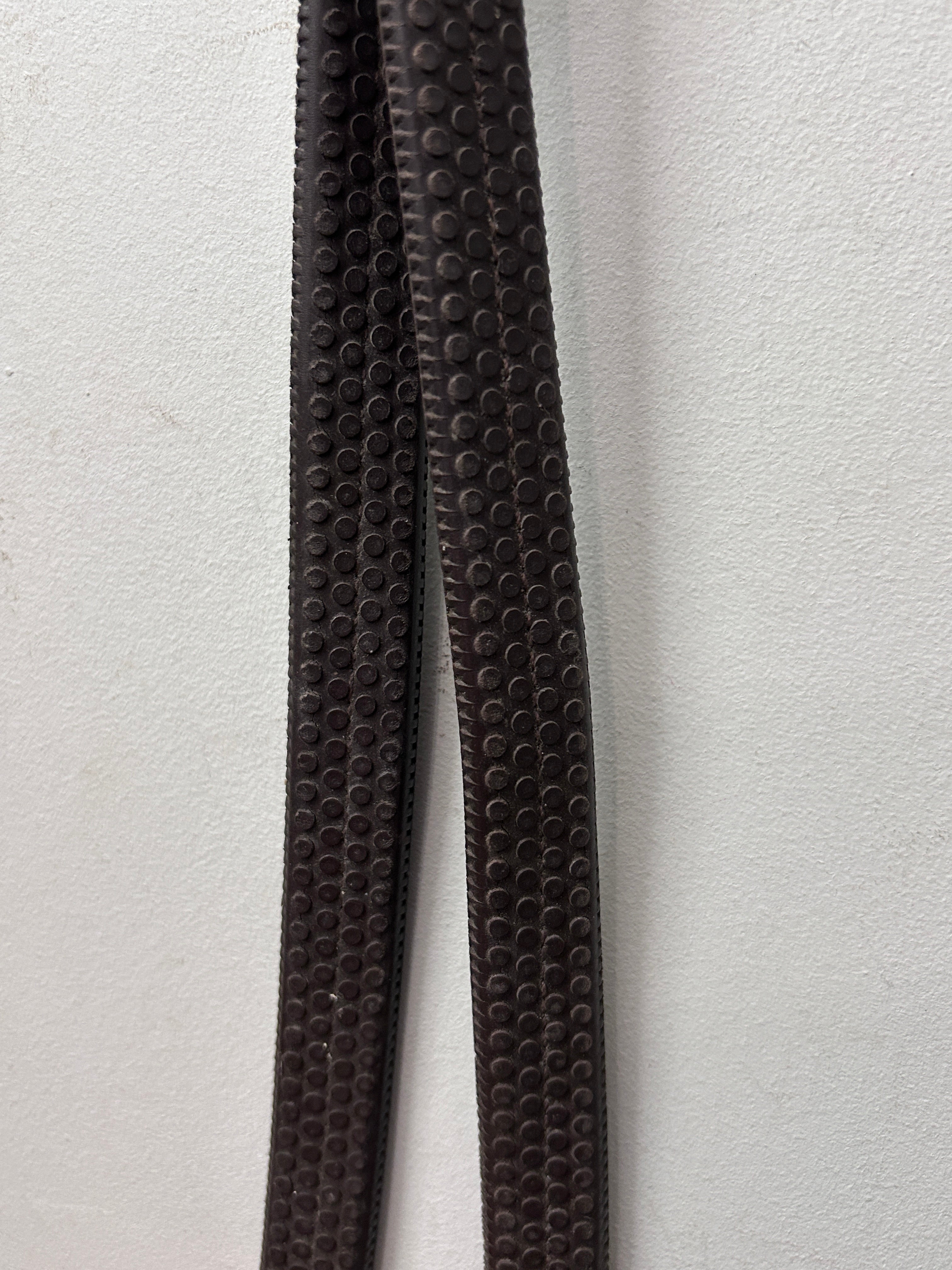 Rubber Rein Brown-English Reins-Consignment-Evolution Equestrian Co.
