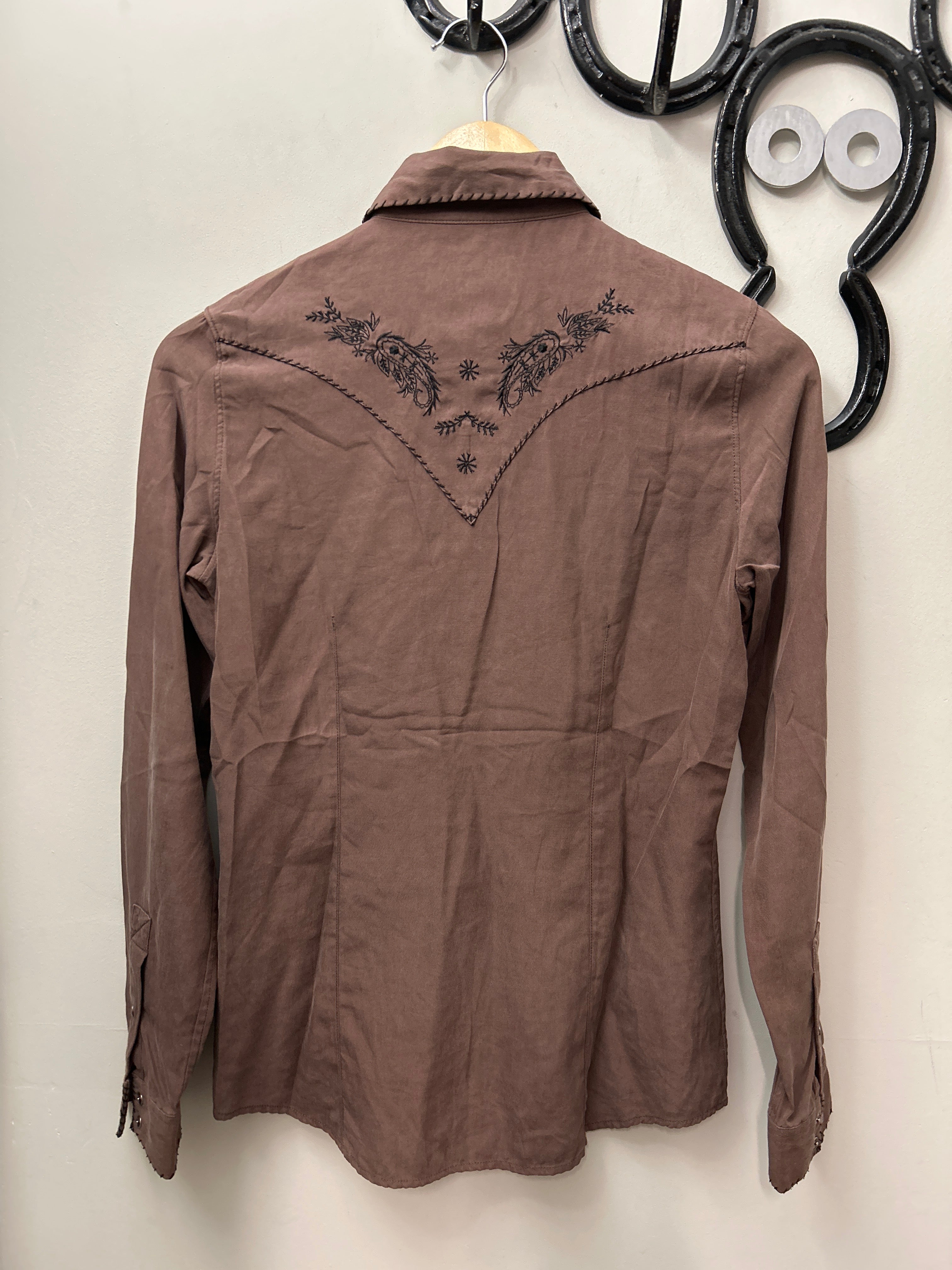Ryan Michael Button Down Shirt Brown XS-Apparel-Consignment-Evolution Equestrian Co.