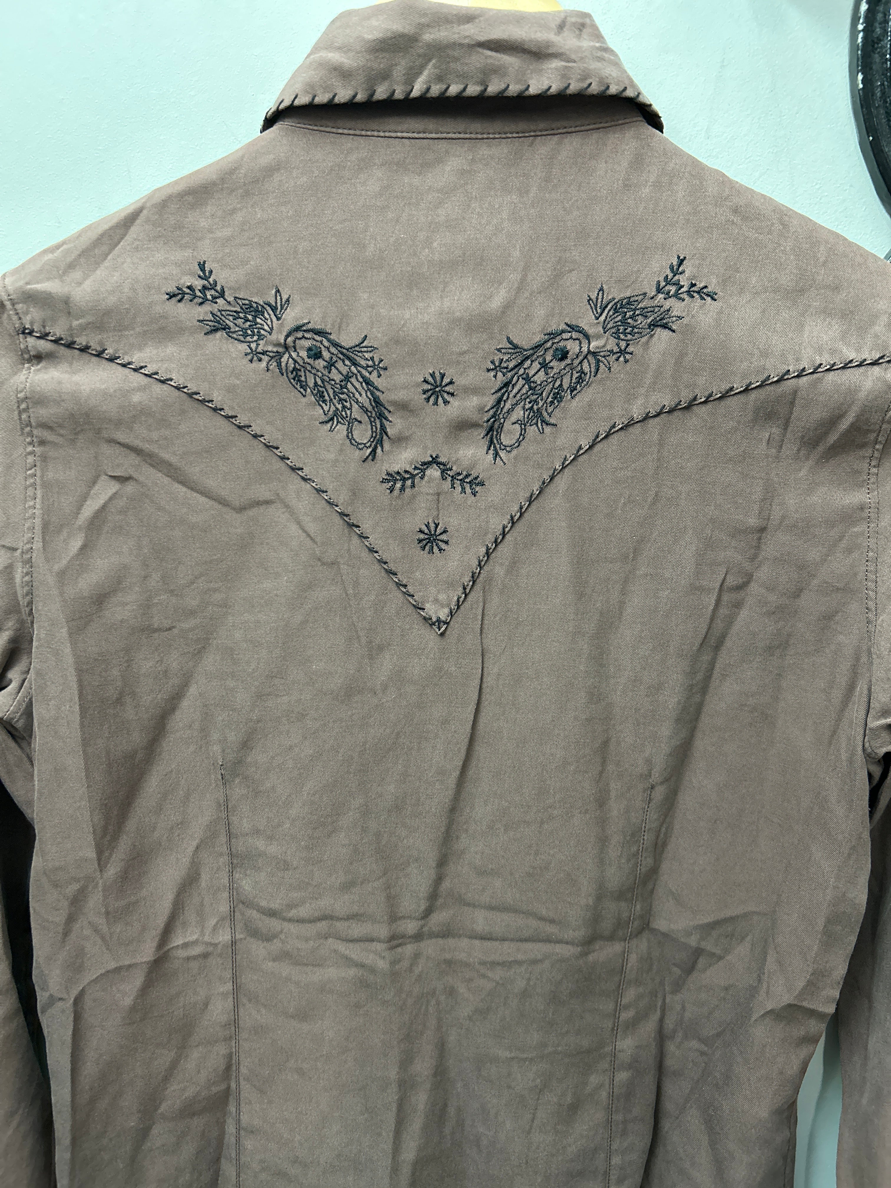 Ryan Michael Button Down Shirt Brown XS-Apparel-Consignment-Evolution Equestrian Co.