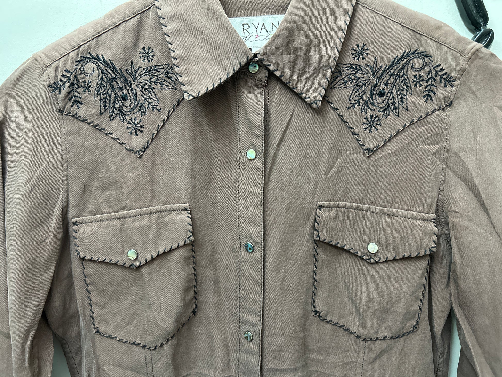 Ryan Michael Button Down Shirt Brown XS-Apparel-Consignment-Evolution Equestrian Co.