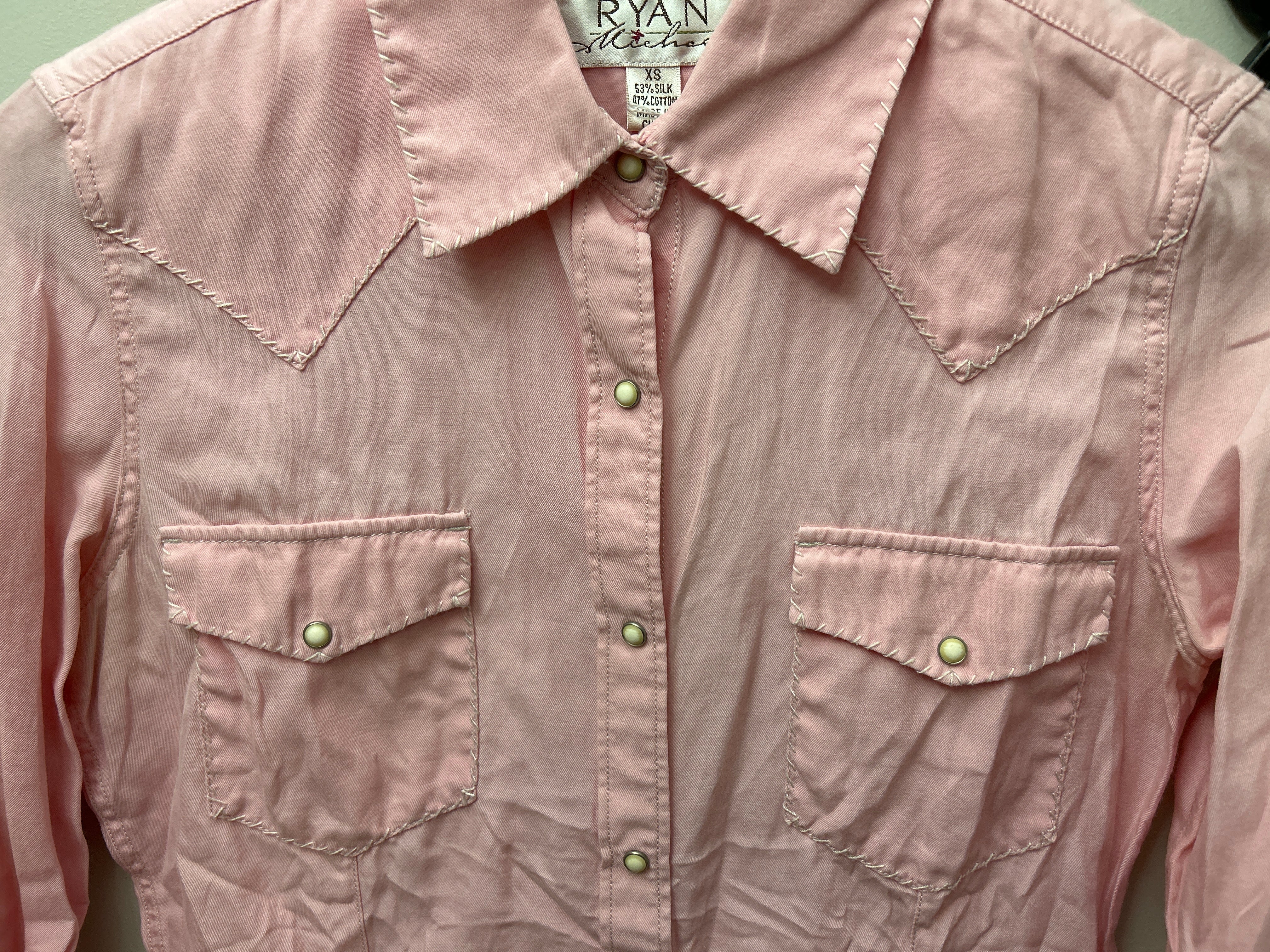 Ryan Michael Button Down Shirt Pink XS-Apparel-Consignment-Evolution Equestrian Co.