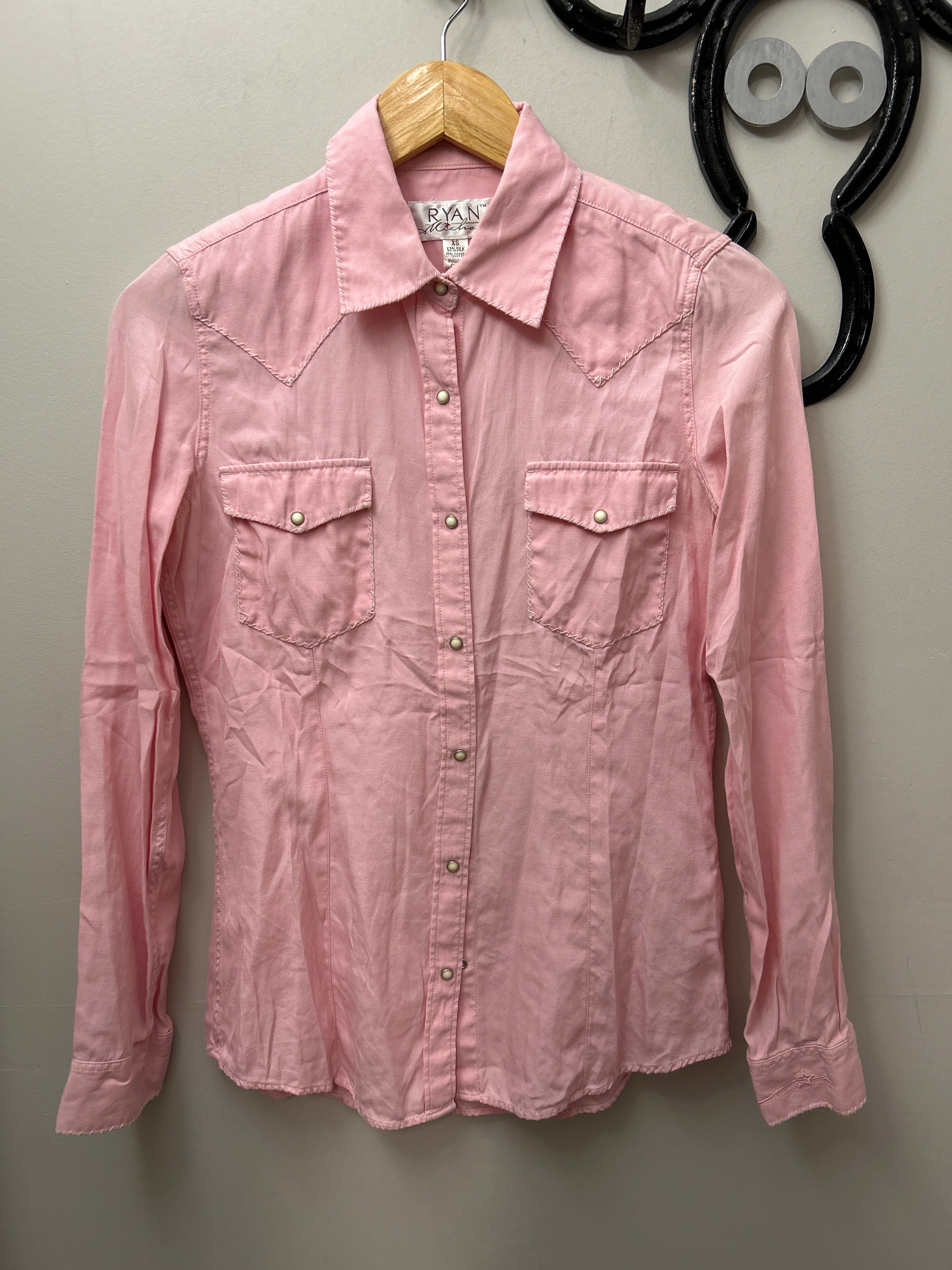 Ryan Michael Button Down Shirt Pink XS-Apparel-Consignment-Evolution Equestrian Co.