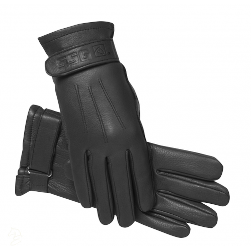 SSG Trail Roper Leather Gloves-Riding Gloves-SSG-6-Black-Evolution Equestrian Co.