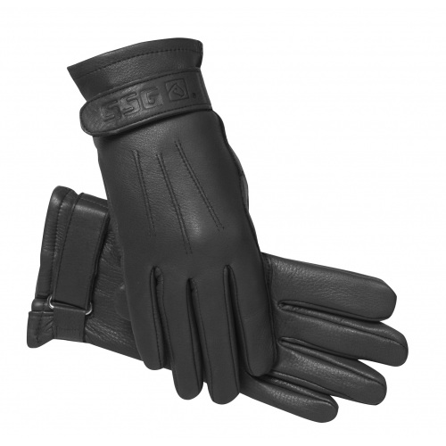 SSG Trail Roper Leather Gloves-Riding Gloves-SSG-6-Black-Evolution Equestrian Co.