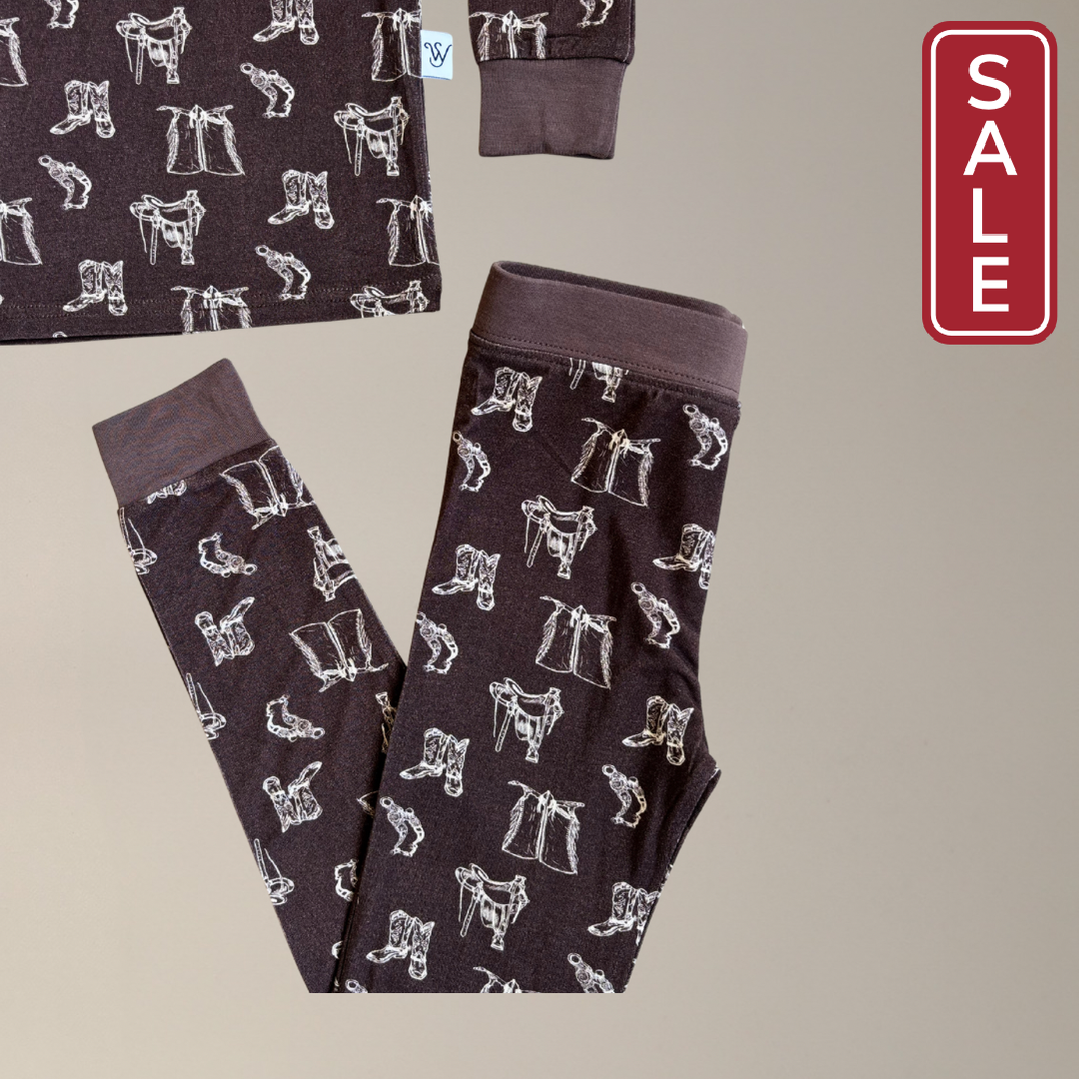 Sage West Clothing Co. Tack Room Toddler Sleepwear Set-Child Clothing-Sage West Clothing Co.-Coco-18-24 months-Evolution Equestrian Co.