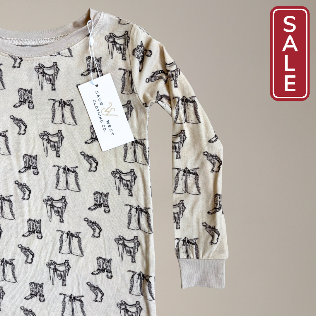 Sage West Clothing Co. Tack Room Toddler Sleepwear Set-Child Clothing-Sage West Clothing Co.-Coco-18-24 months-Evolution Equestrian Co.
