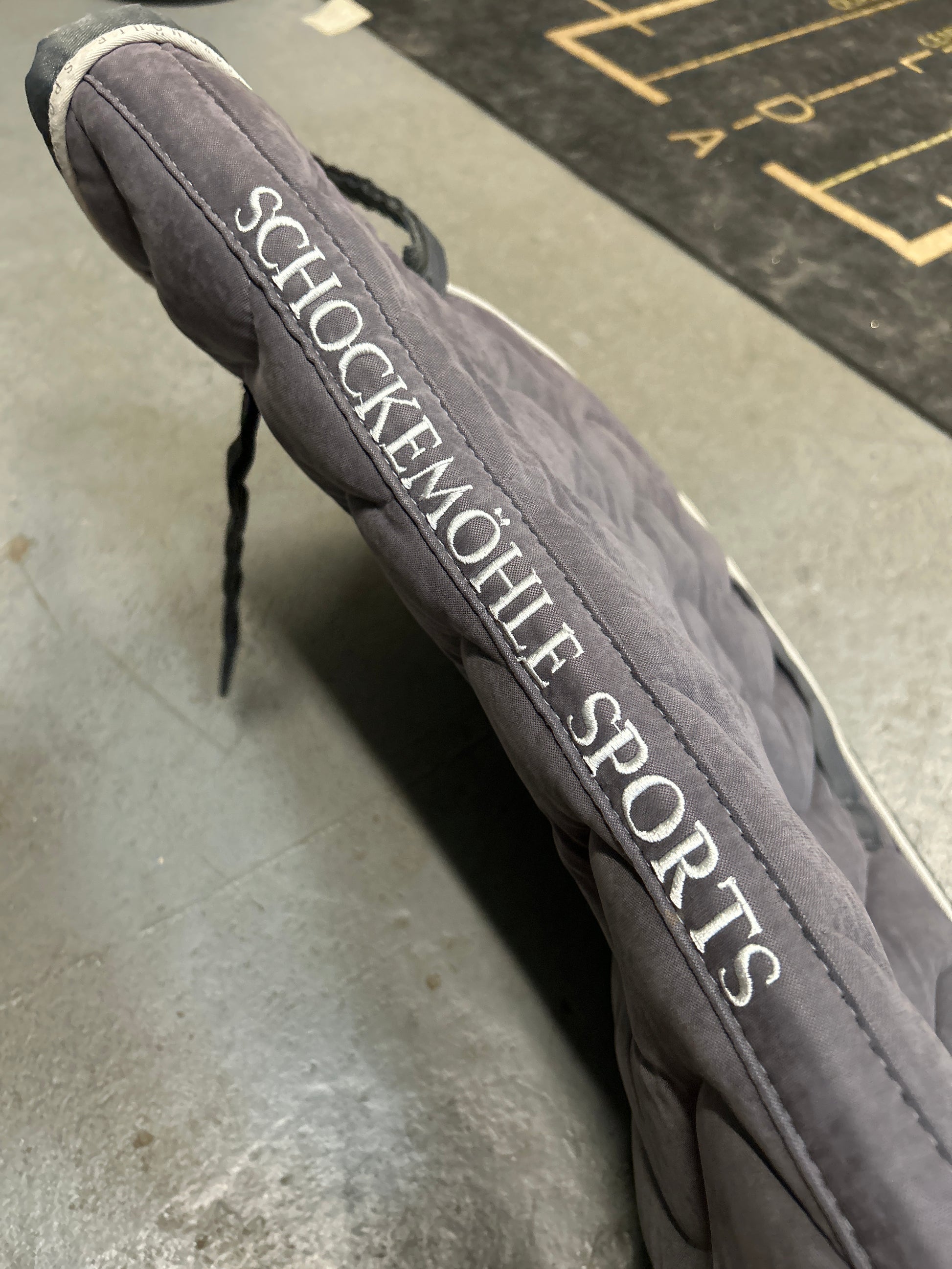 Schockemohle Sports Grey Cotton English Saddle Pad-English Saddle Pad-Consignment-Evolution Equestrian Co.