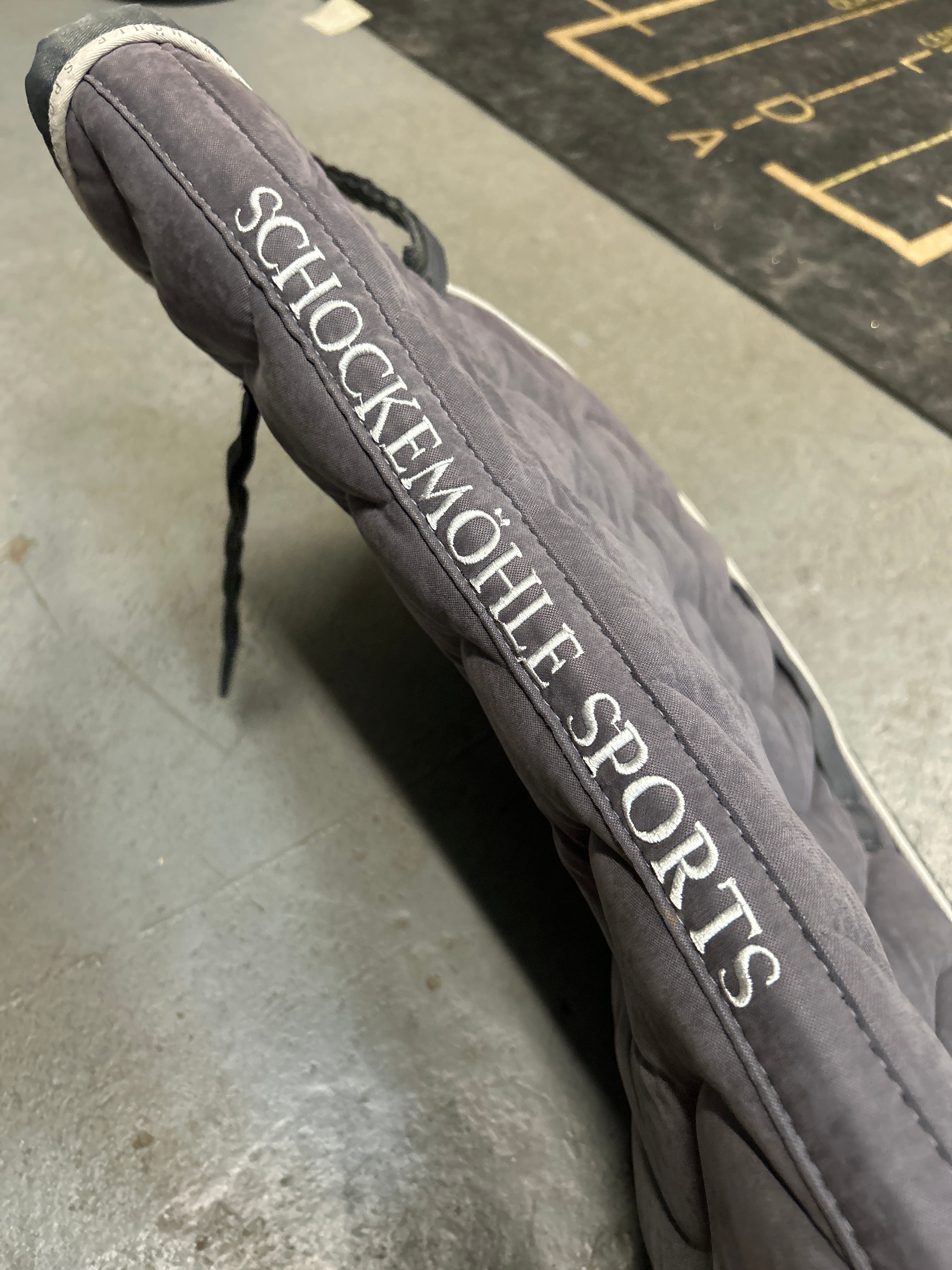 Schockemohle Sports Grey Cotton English Saddle Pad-English Saddle Pad-Consignment-Evolution Equestrian Co.