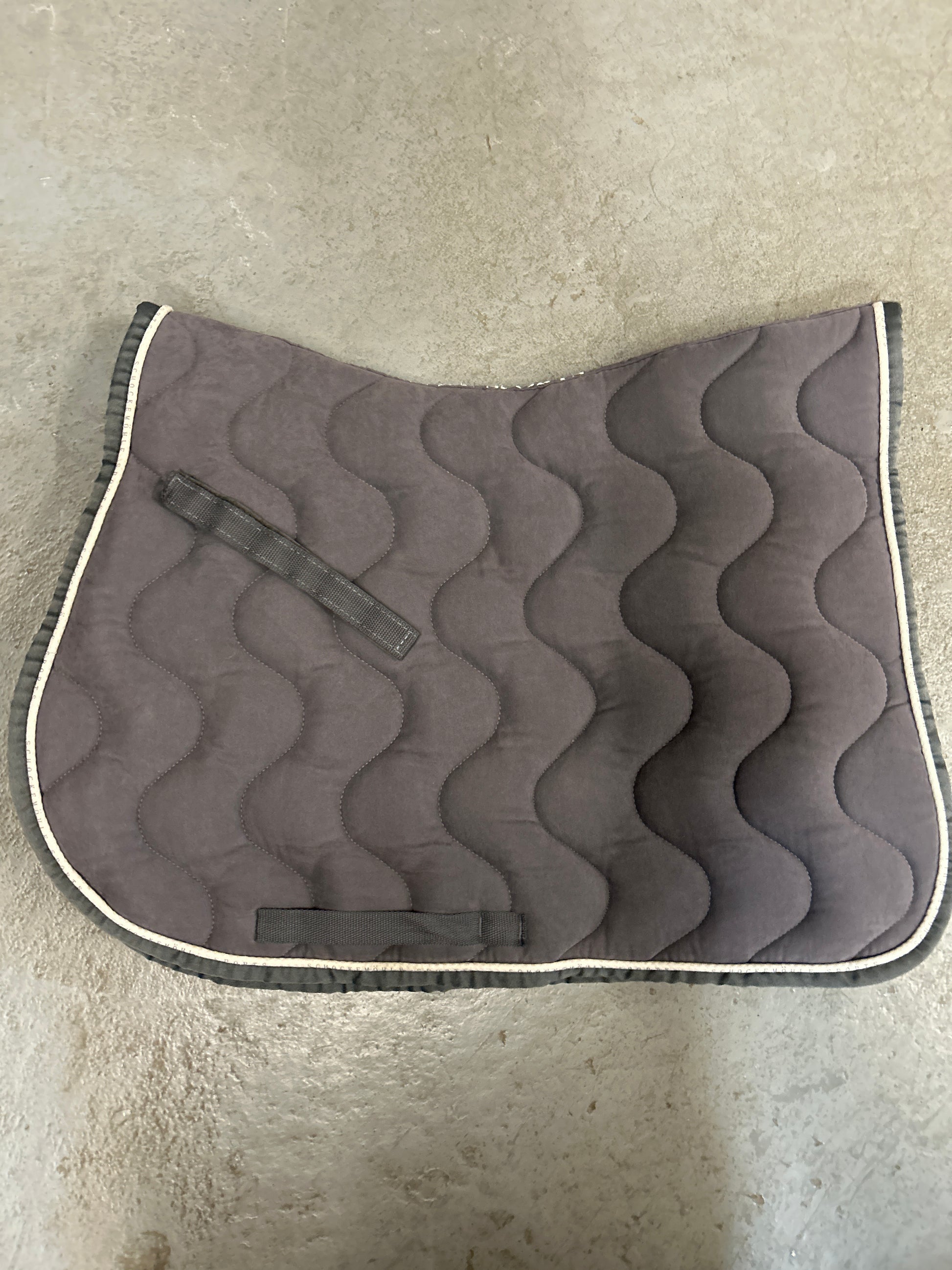 Schockemohle Sports Grey Cotton English Saddle Pad-English Saddle Pad-Consignment-Evolution Equestrian Co.