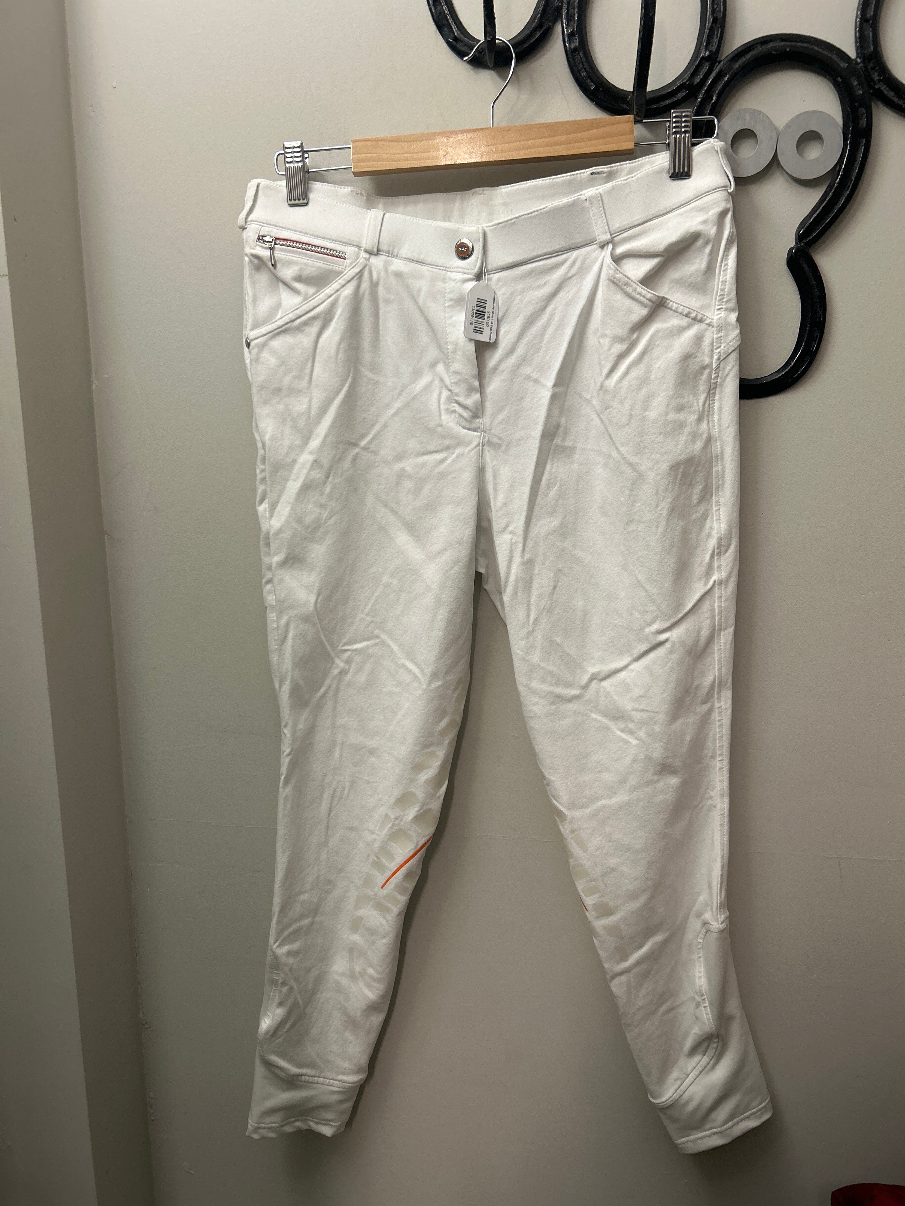 Schocklmohle White Full Seat Breeches 32-Breeches-Consignment-Evolution Equestrian Co.