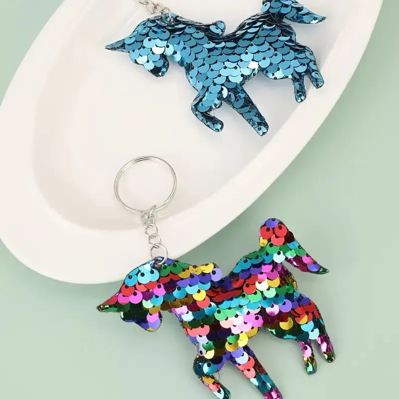 Sequin Unicorn Key Chains-Key Chains-Evolution Equestrian Co.-Evolution Equestrian Co.
