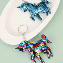 Load image into Gallery viewer, Sequin Unicorn Key Chains-Key Chains-Evolution Equestrian Co.-Evolution Equestrian Co.
