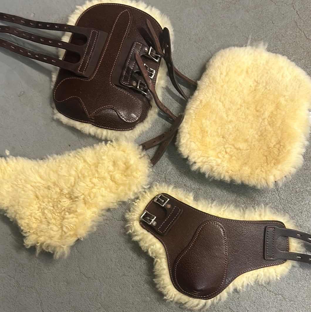 Sheepskin Leather Tendon Boots and Hinds-Horse Boots-Consignment-Evolution Equestrian Co.