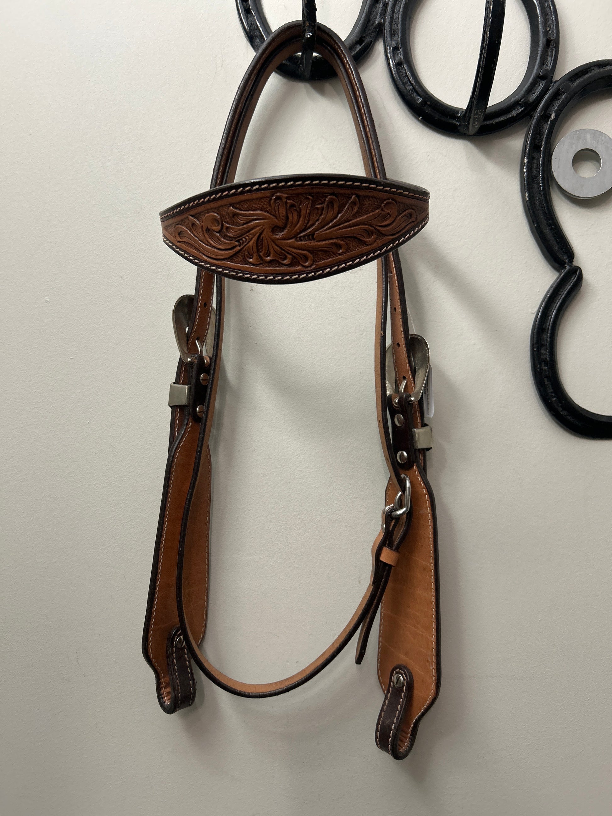 Shenandoah Headstall with Tooled Browband-Western Tack-Consignment-Evolution Equestrian Co.