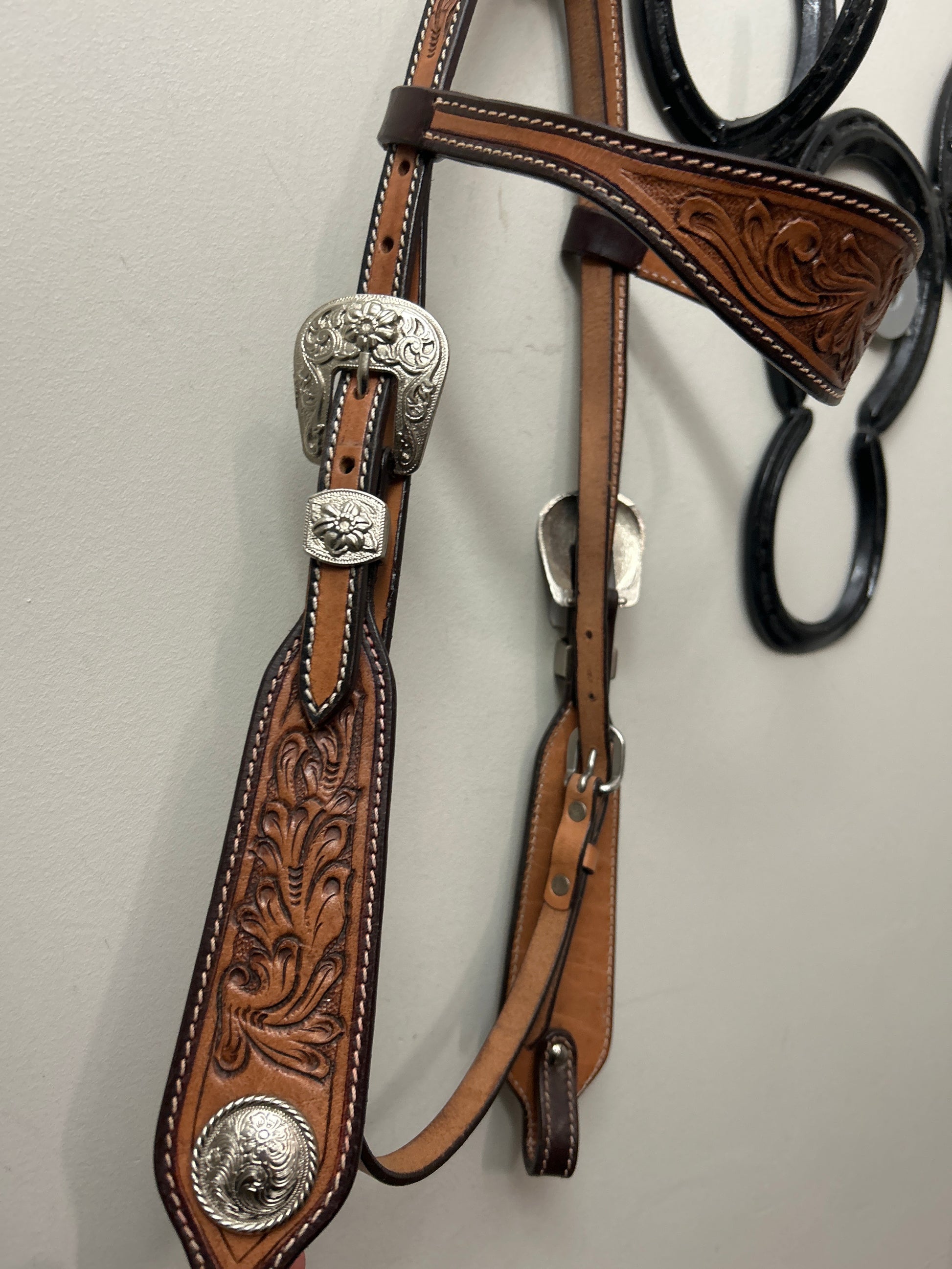 Shenandoah Headstall with Tooled Browband-Western Tack-Consignment-Evolution Equestrian Co.