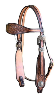 Shenandoah Headstall with Tooled Browband-Western Tack-Consignment-Evolution Equestrian Co.