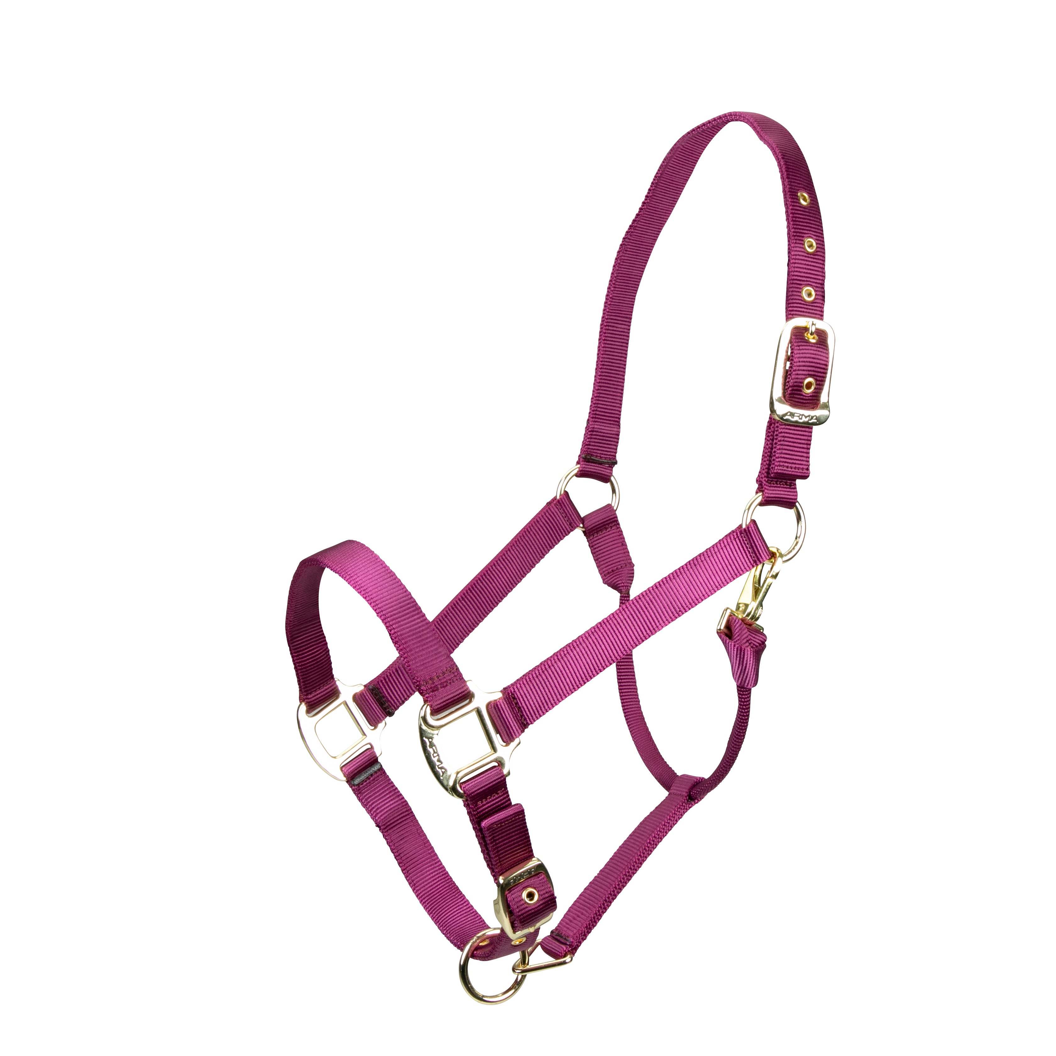 Shires ARMA Adjustable Nylon Halter-Halter-Pegasus-Pony-Burgundy-Evolution Equestrian Co.