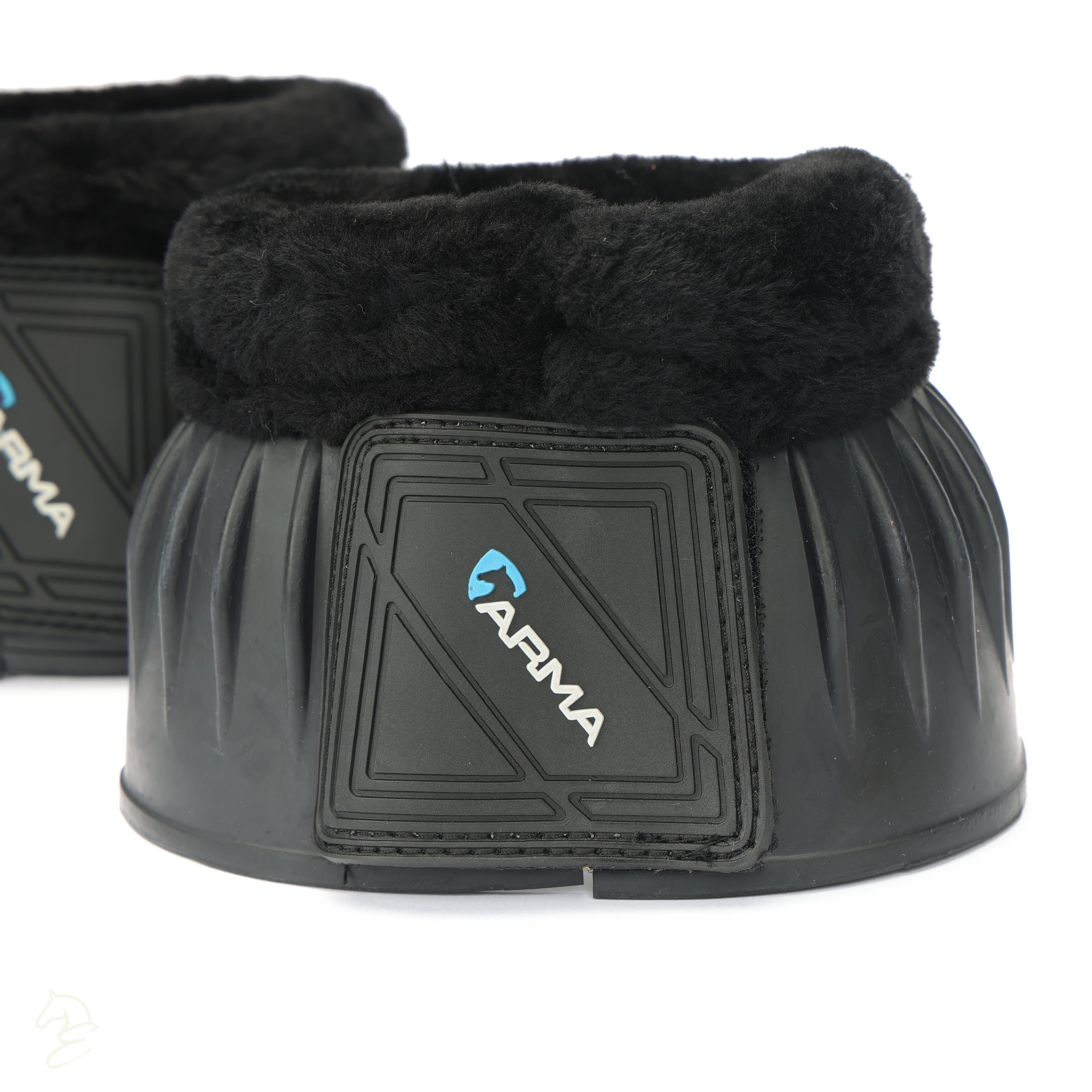 Shires Arma Black Fleece Lined Rubber Bell Boots-Bell Boots-Pegasus-Pony-Evolution Equestrian Co.