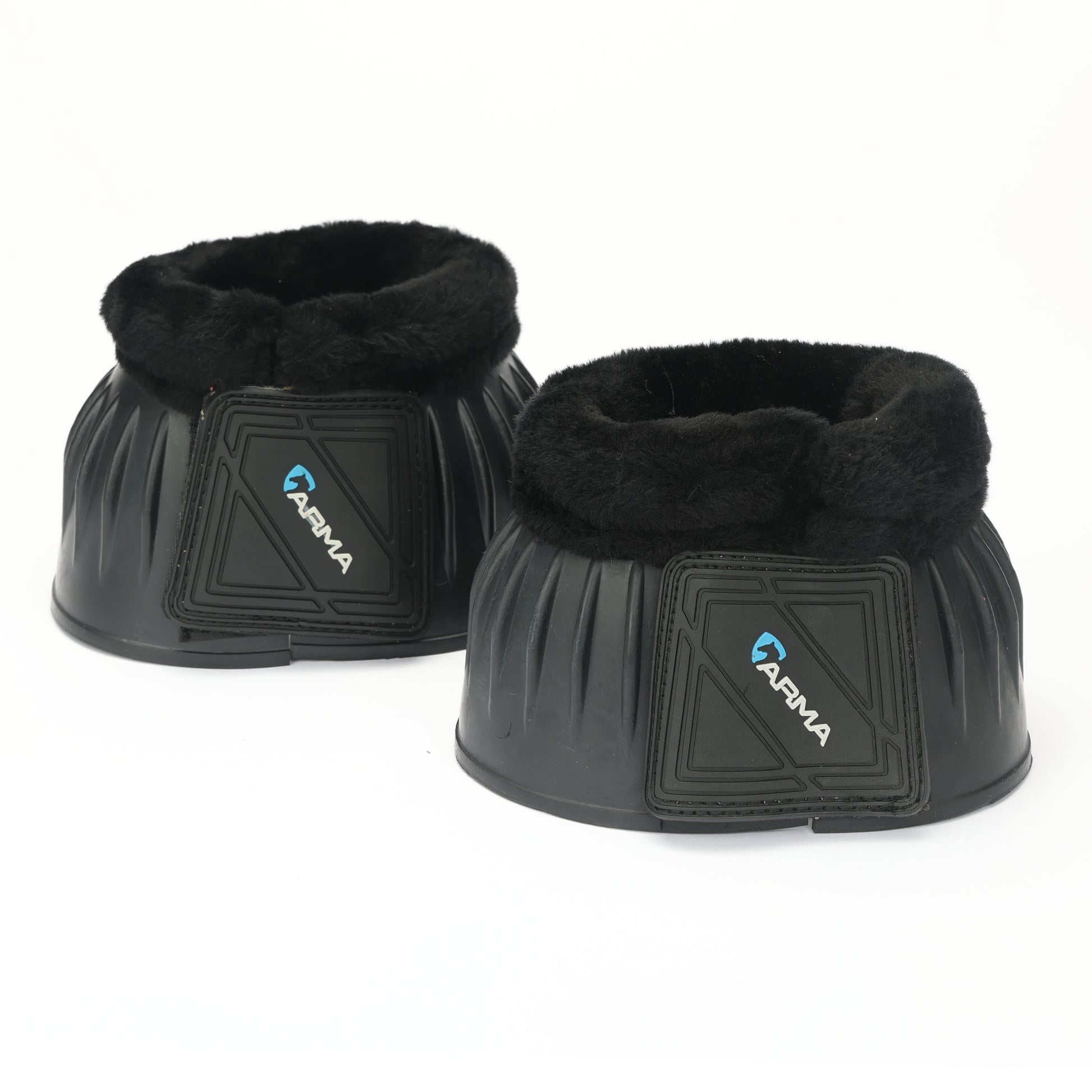 Shires Arma Black Fleece Lined Rubber Bell Boots-Bell Boots-Pegasus-Pony-Evolution Equestrian Co.