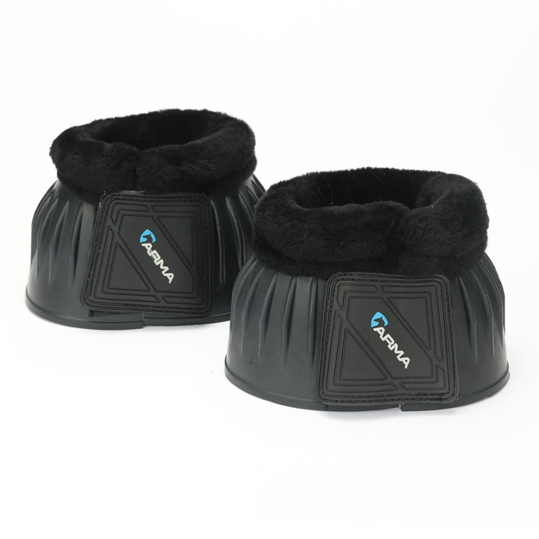 Shires Arma Black Fleece Lined Rubber Bell Boots-Bell Boots-Pegasus-Pony-Evolution Equestrian Co.