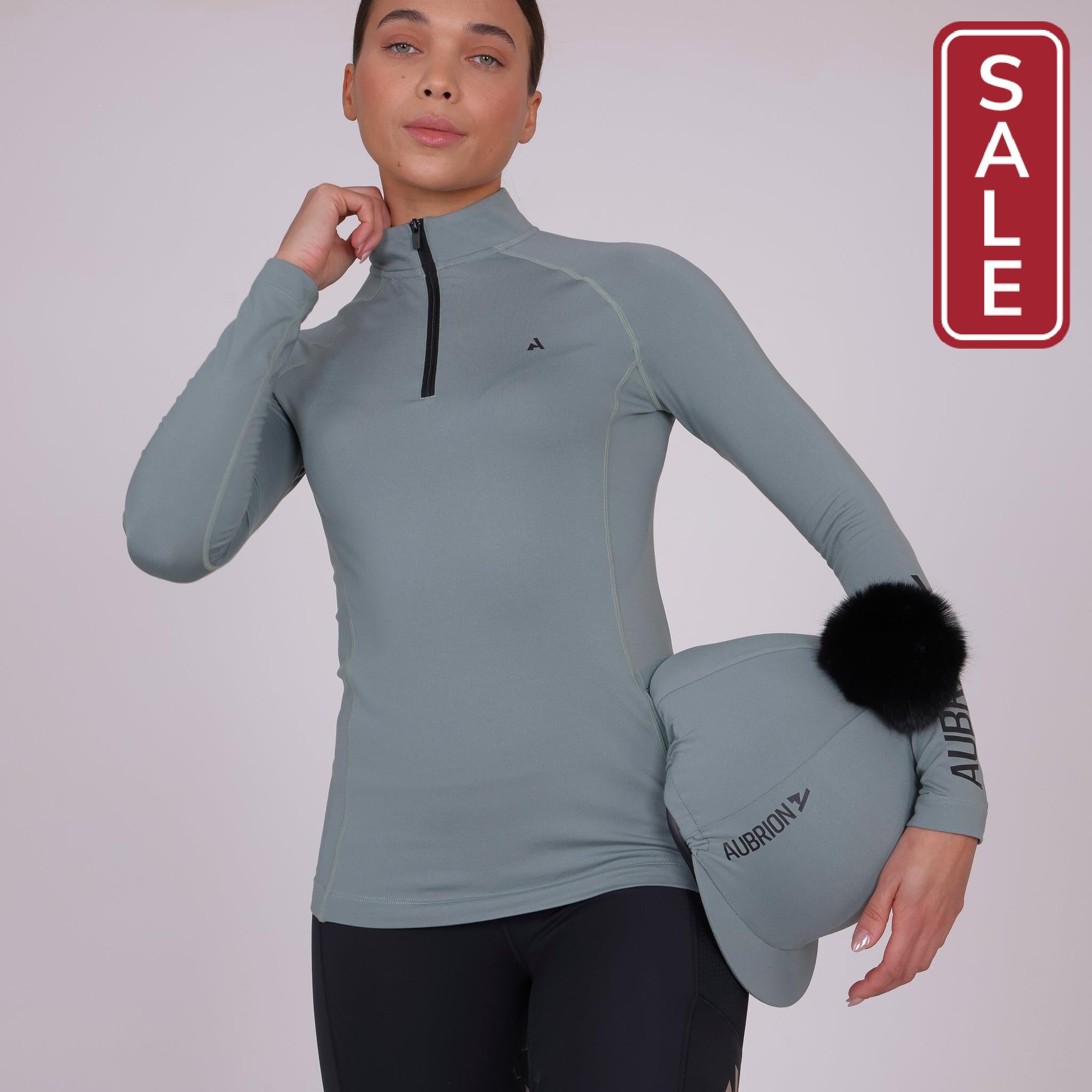 Shires Aubrion Child's React Winter Base Layer-Riding Shirts-Pegasus-Sky Blue-7-8 Years Old-Evolution Equestrian Co.