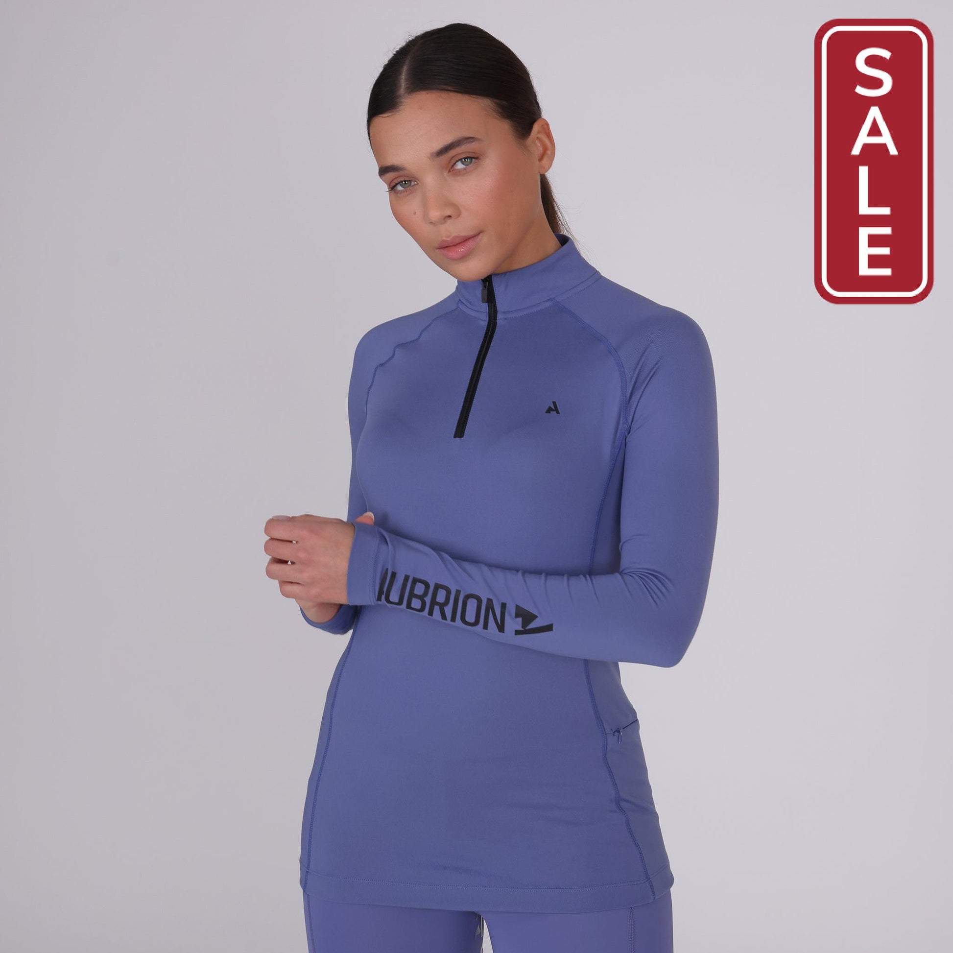 Shires Aubrion Child's React Winter Base Layer-Riding Shirts-Pegasus-Sky Blue-7-8 Years Old-Evolution Equestrian Co.