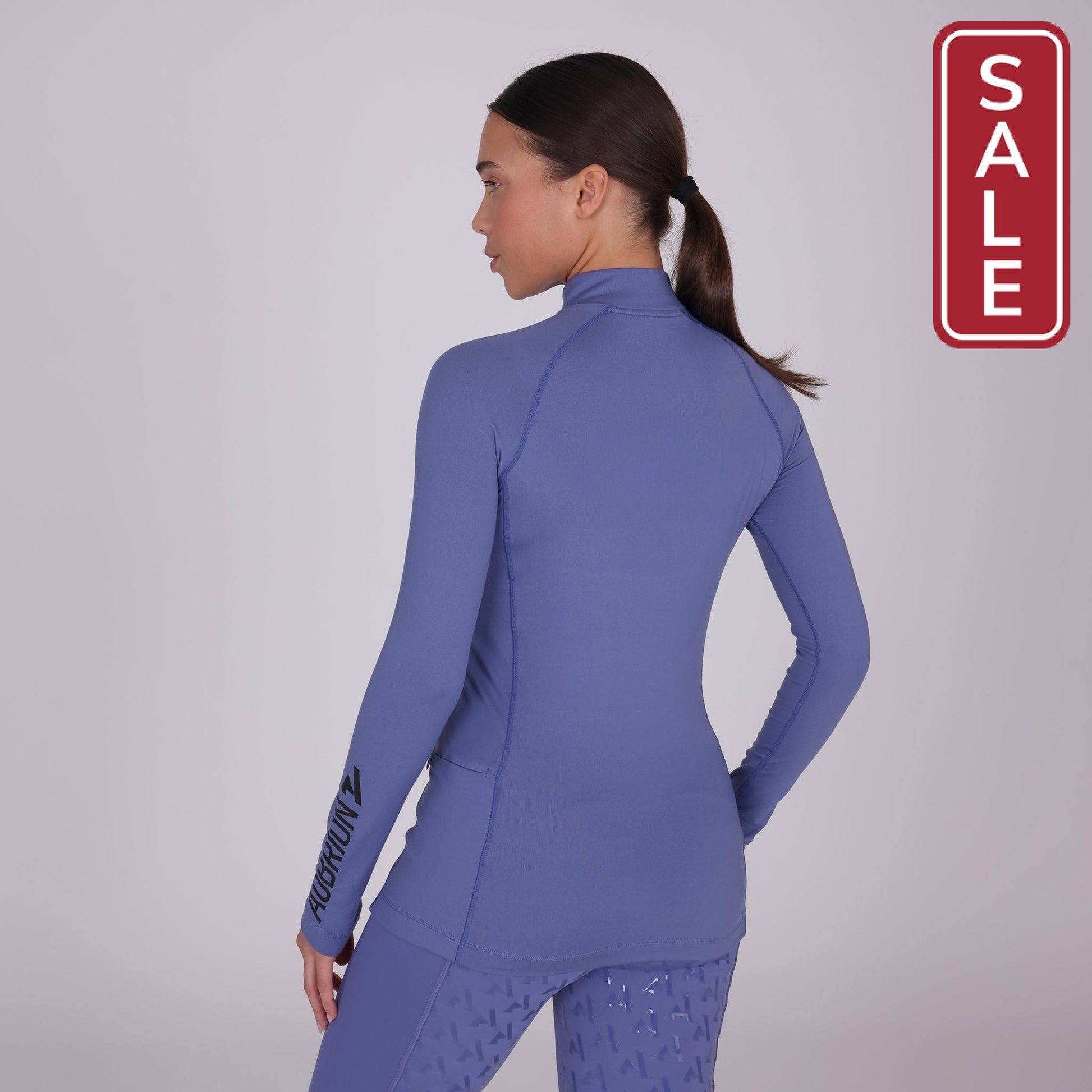 Shires Aubrion Child's React Winter Base Layer-Riding Shirts-Pegasus-Sky Blue-7-8 Years Old-Evolution Equestrian Co.
