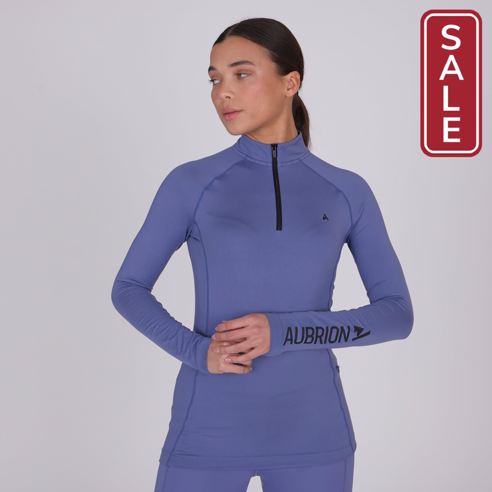 Shires Aubrion Child's React Winter Base Layer-Riding Shirts-Pegasus-Sky Blue-7-8 Years Old-Evolution Equestrian Co.