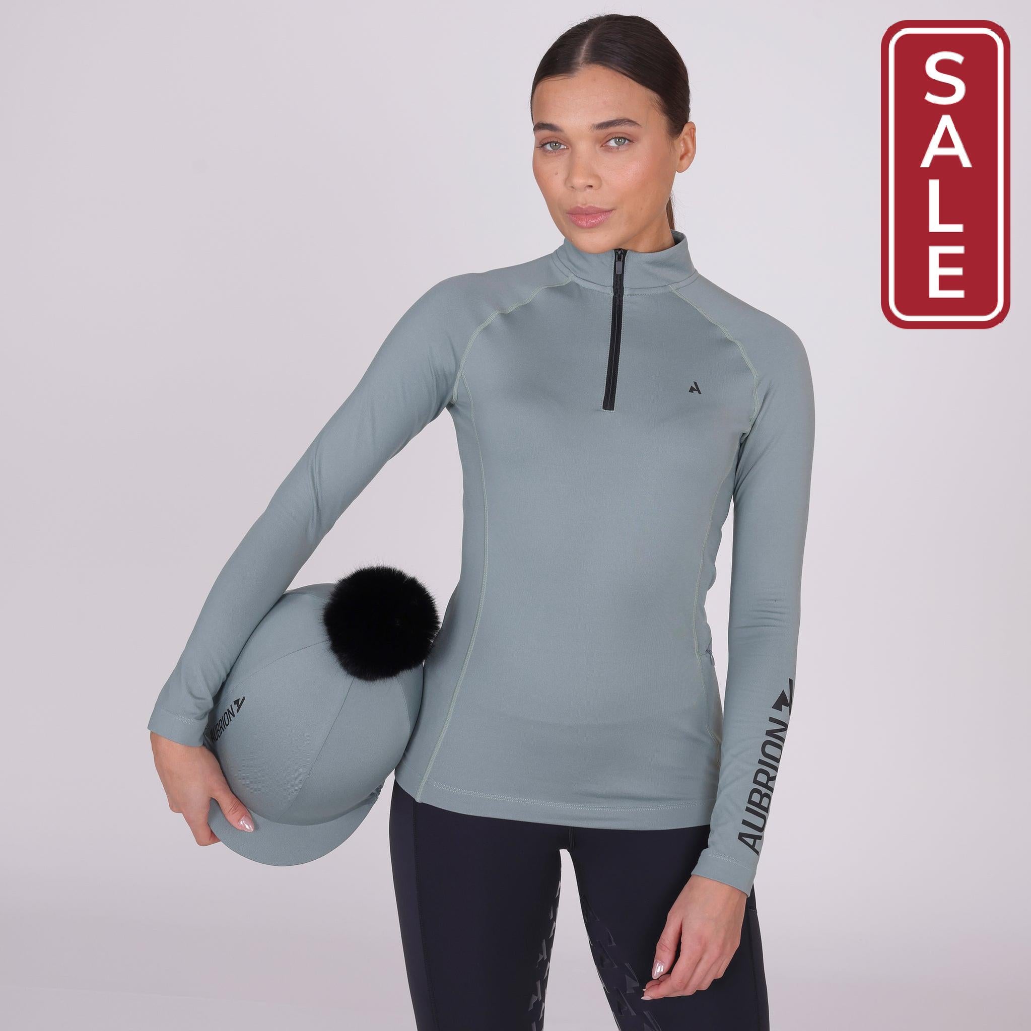 Shires Aubrion Child's React Winter Base Layer-Riding Shirts-Pegasus-Sky Blue-7-8 Years Old-Evolution Equestrian Co.