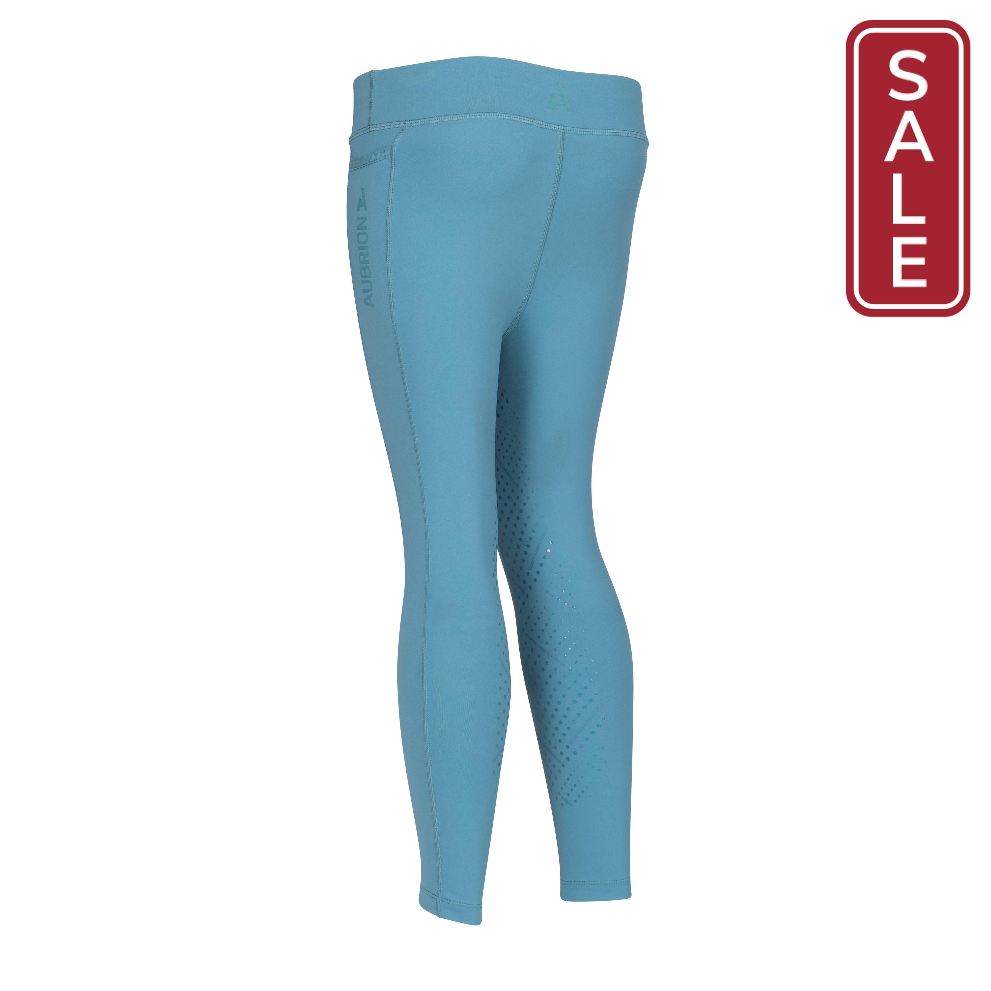 Shires Aubrion Kid's React Non-Stop Tights-Breeches-Pegasus-Haze-7-8 Years-Evolution Equestrian Co.