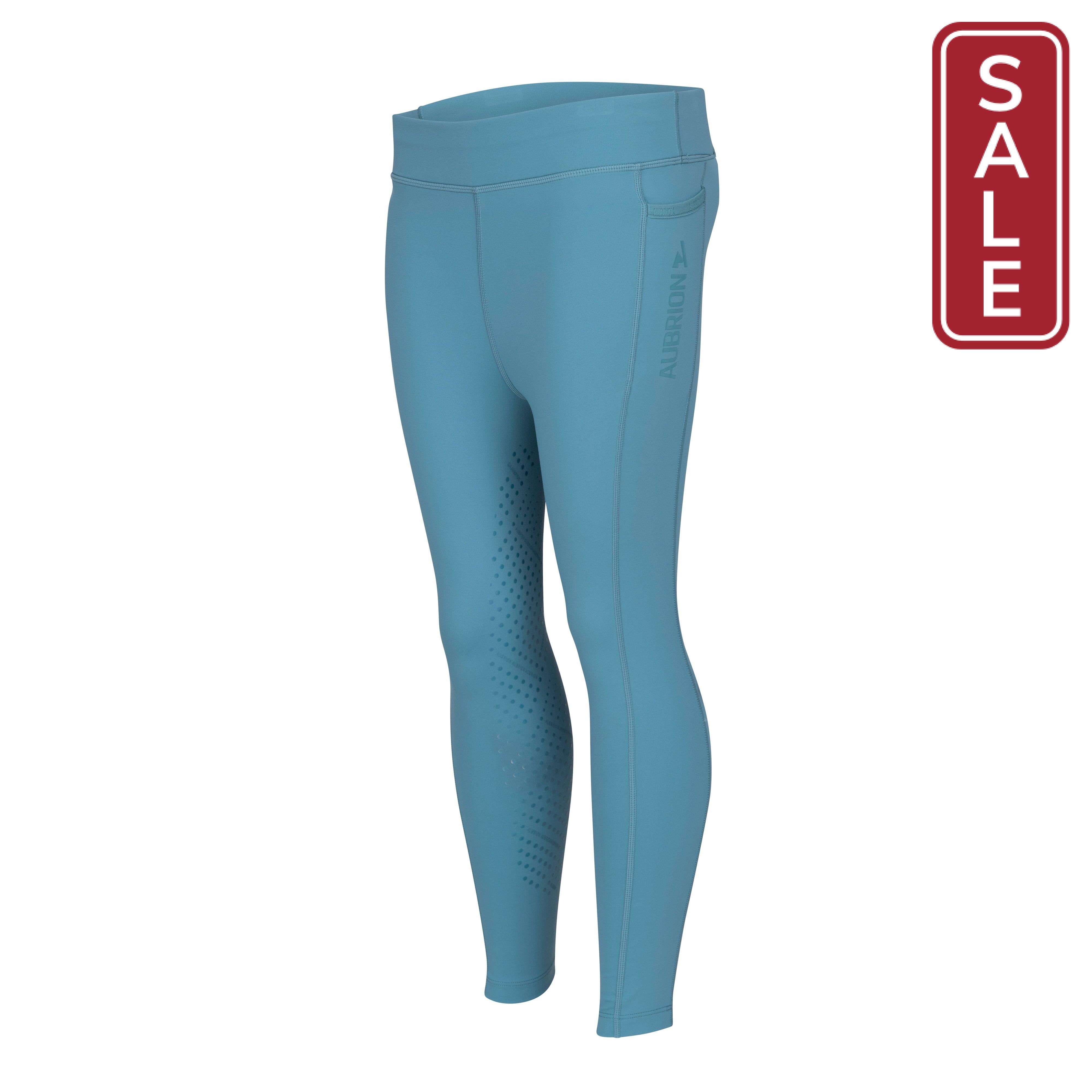 Shires Aubrion Kid's React Non-Stop Tights-Breeches-Pegasus-Haze-7-8 Years-Evolution Equestrian Co.