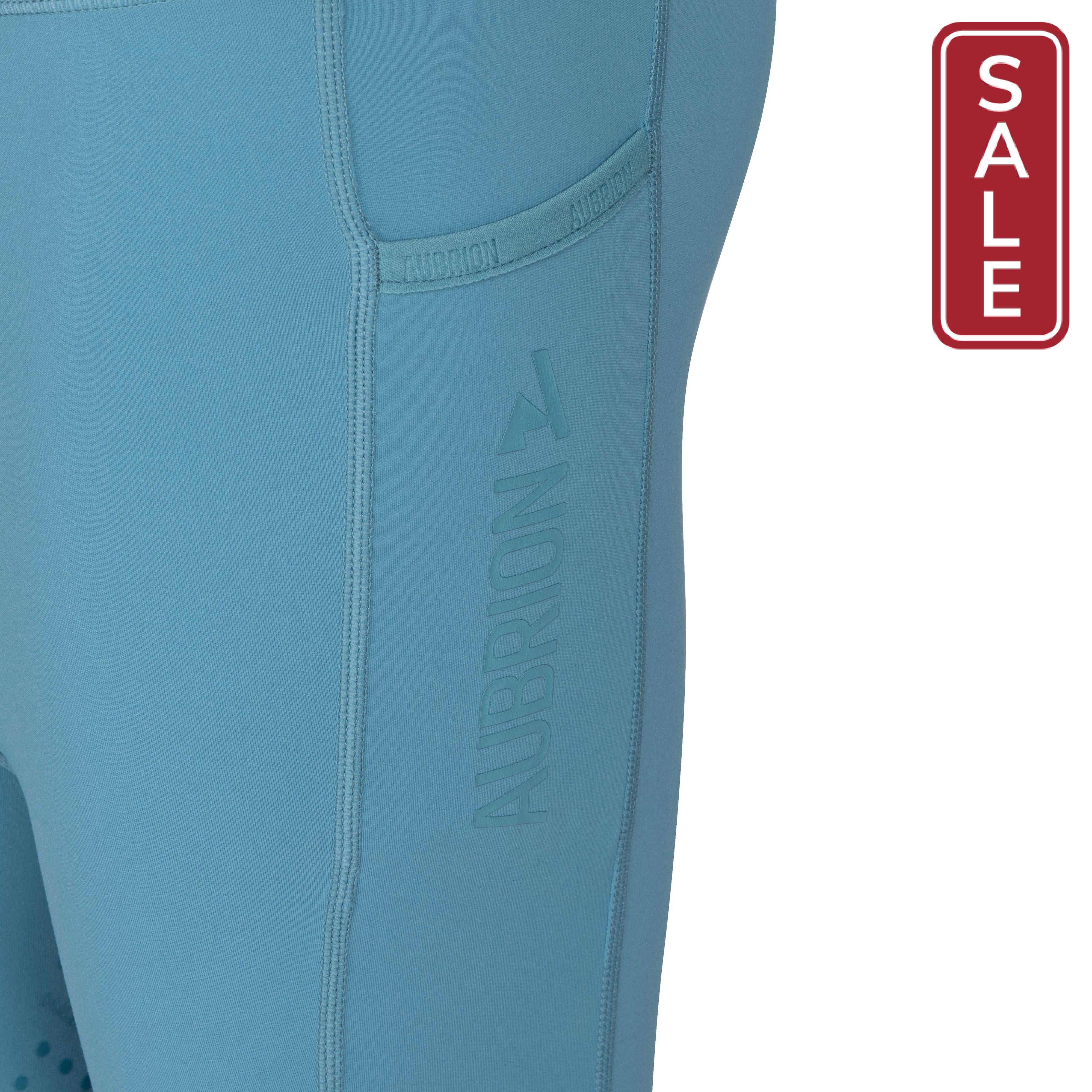 Shires Aubrion Kid's React Non-Stop Tights-Breeches-Pegasus-Haze-7-8 Years-Evolution Equestrian Co.