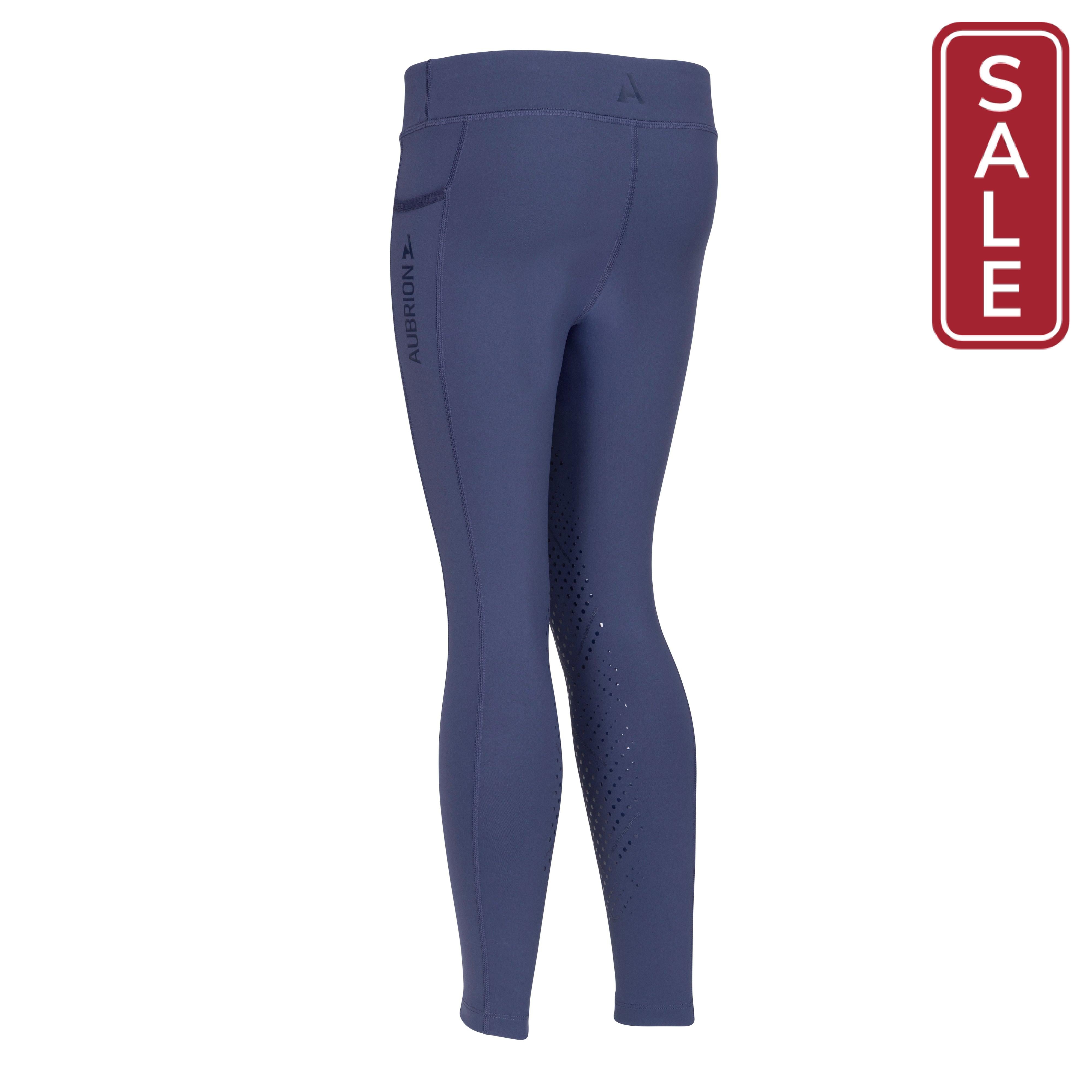 Shires Aubrion Kid's React Non-Stop Tights-Breeches-Pegasus-Haze-7-8 Years-Evolution Equestrian Co.