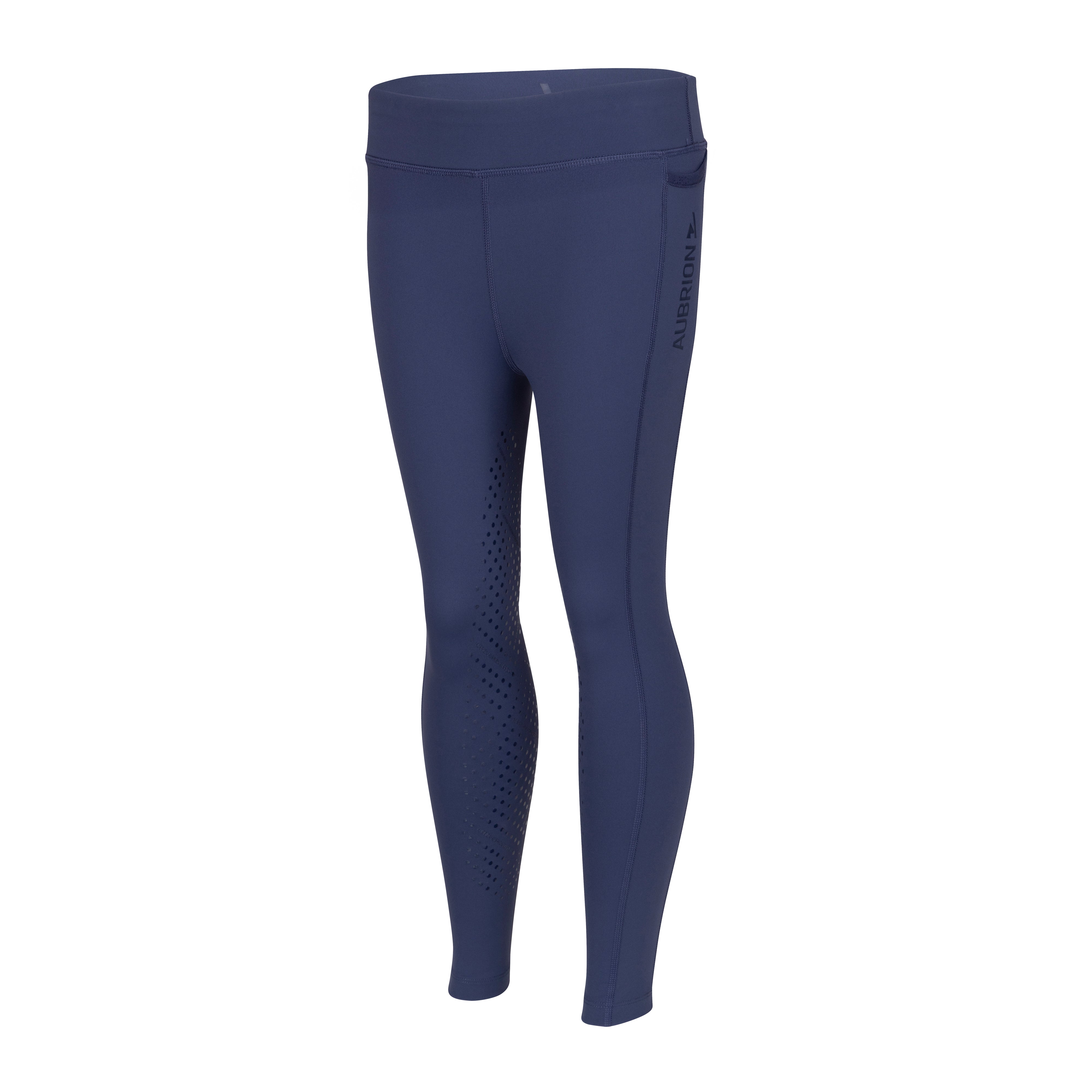 Shires Aubrion Kid's React Non-Stop Tights-Breeches-Pegasus-Midnight-7-8 Years-Evolution Equestrian Co.