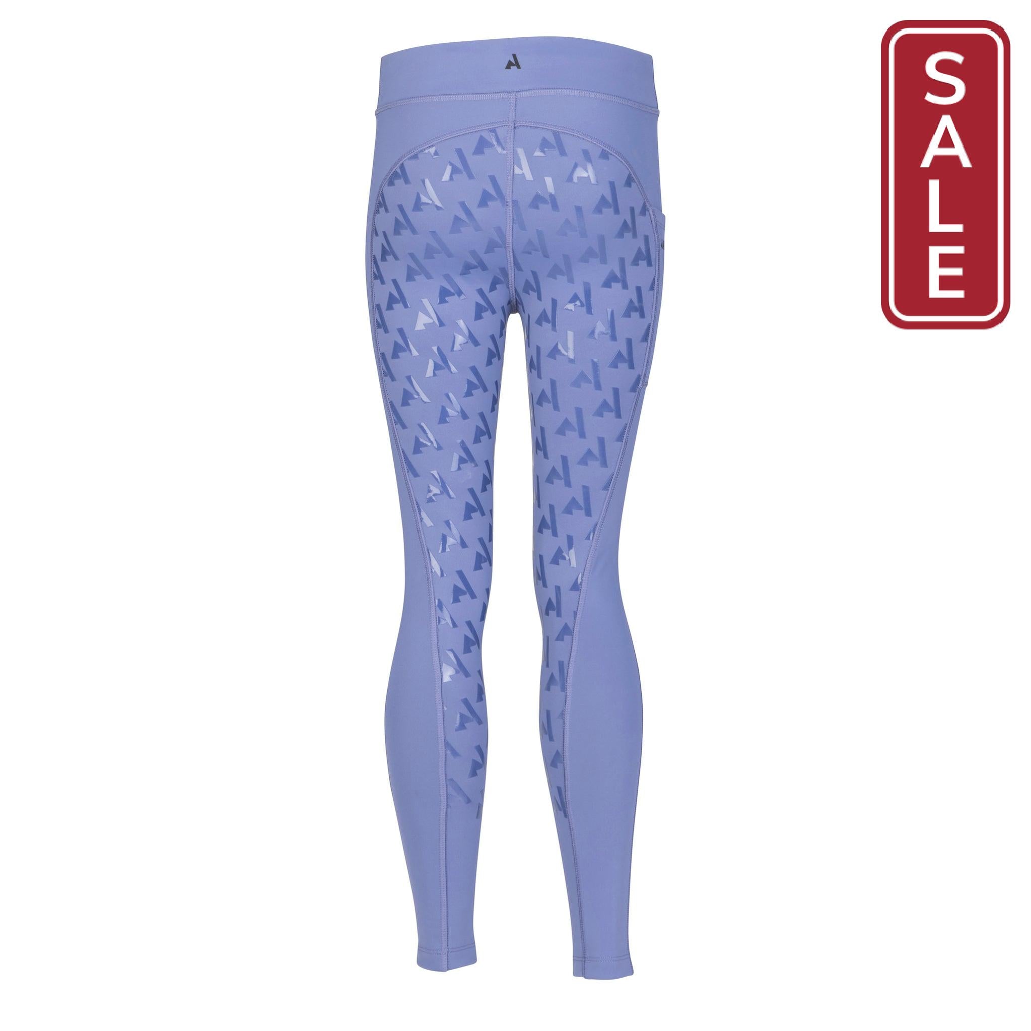 Shires Aubrion Kids Shield Winter Riding Tights-Breeches-Pegasus-Sky Blue-7-8 Years Old-Evolution Equestrian Co.
