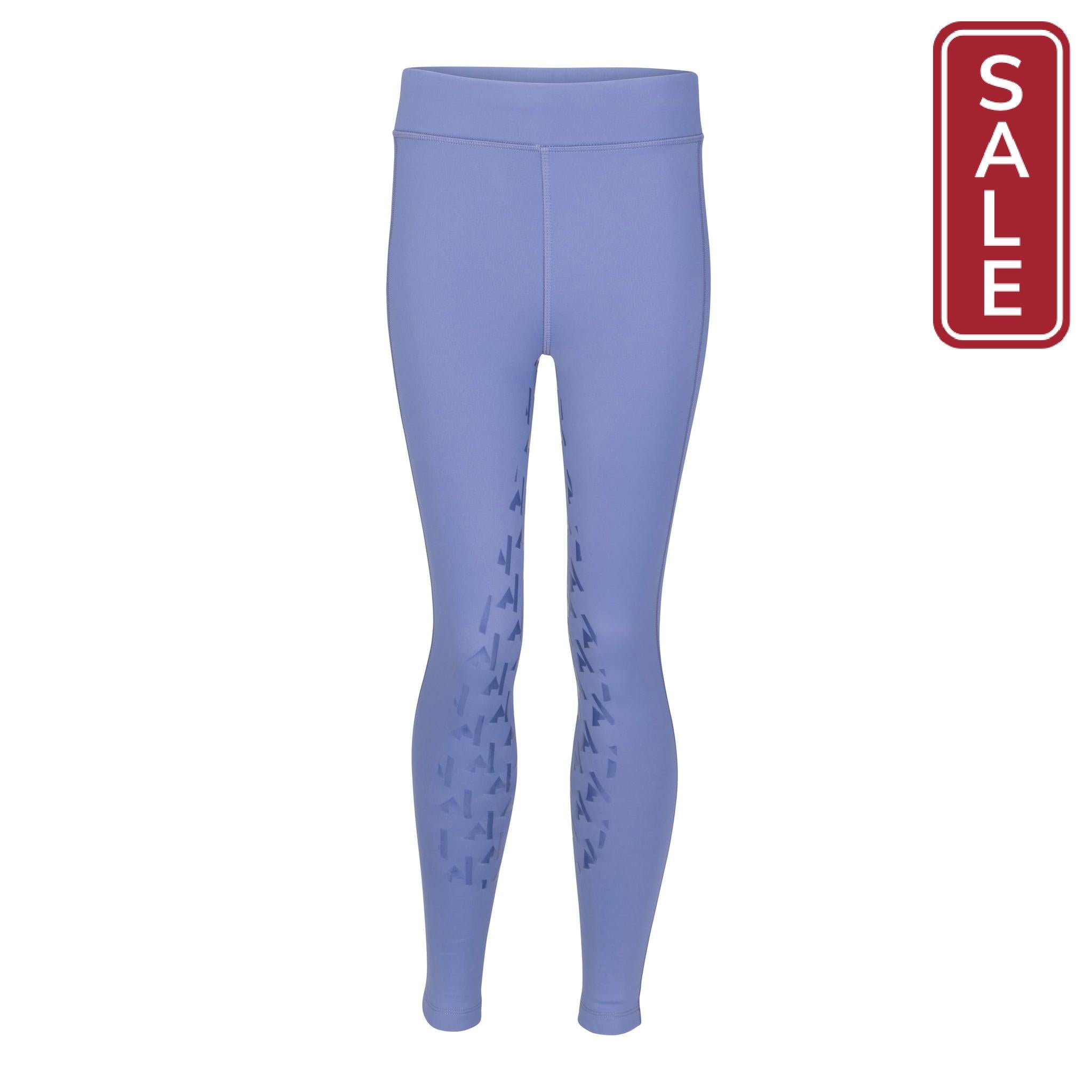 Shires Aubrion Kids Shield Winter Riding Tights-Breeches-Pegasus-Sky Blue-7-8 Years Old-Evolution Equestrian Co.