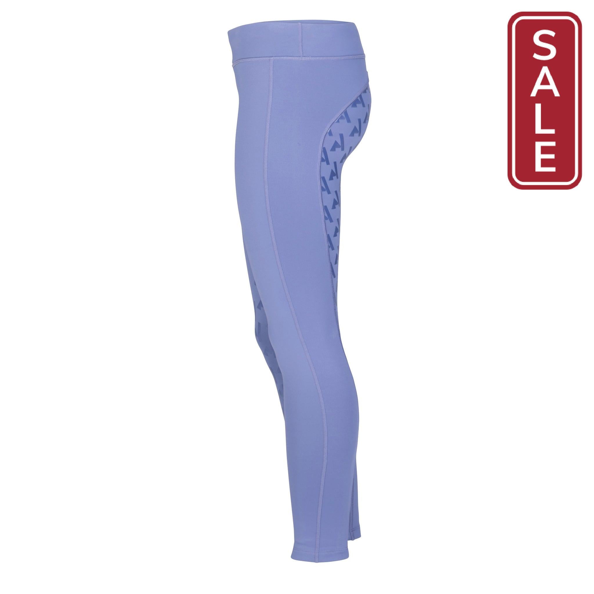 Shires Aubrion Kids Shield Winter Riding Tights-Breeches-Pegasus-Sky Blue-7-8 Years Old-Evolution Equestrian Co.