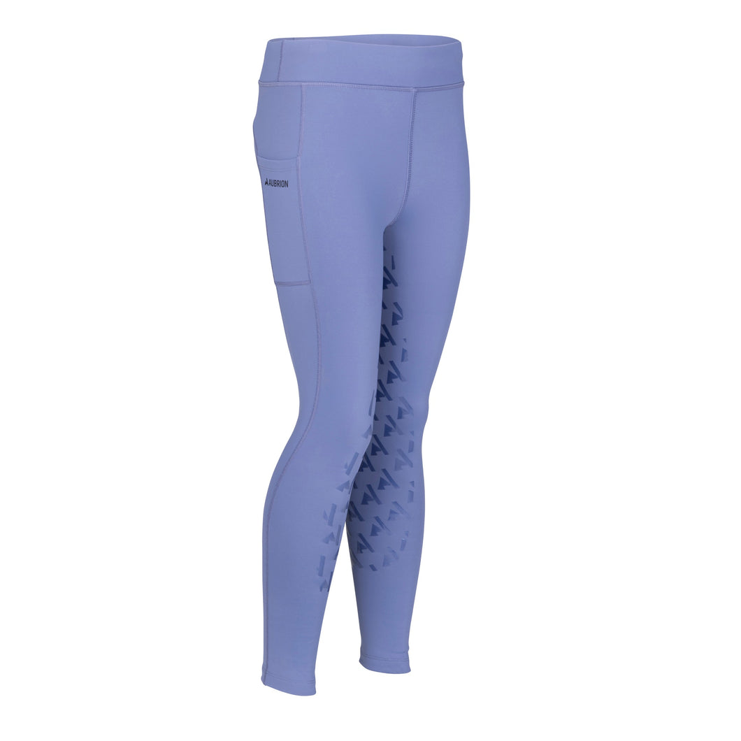 Shires Aubrion Kids Shield Winter Riding Tights-Breeches-Pegasus-Sky Blue-7-8 Years Old-Evolution Equestrian Co.