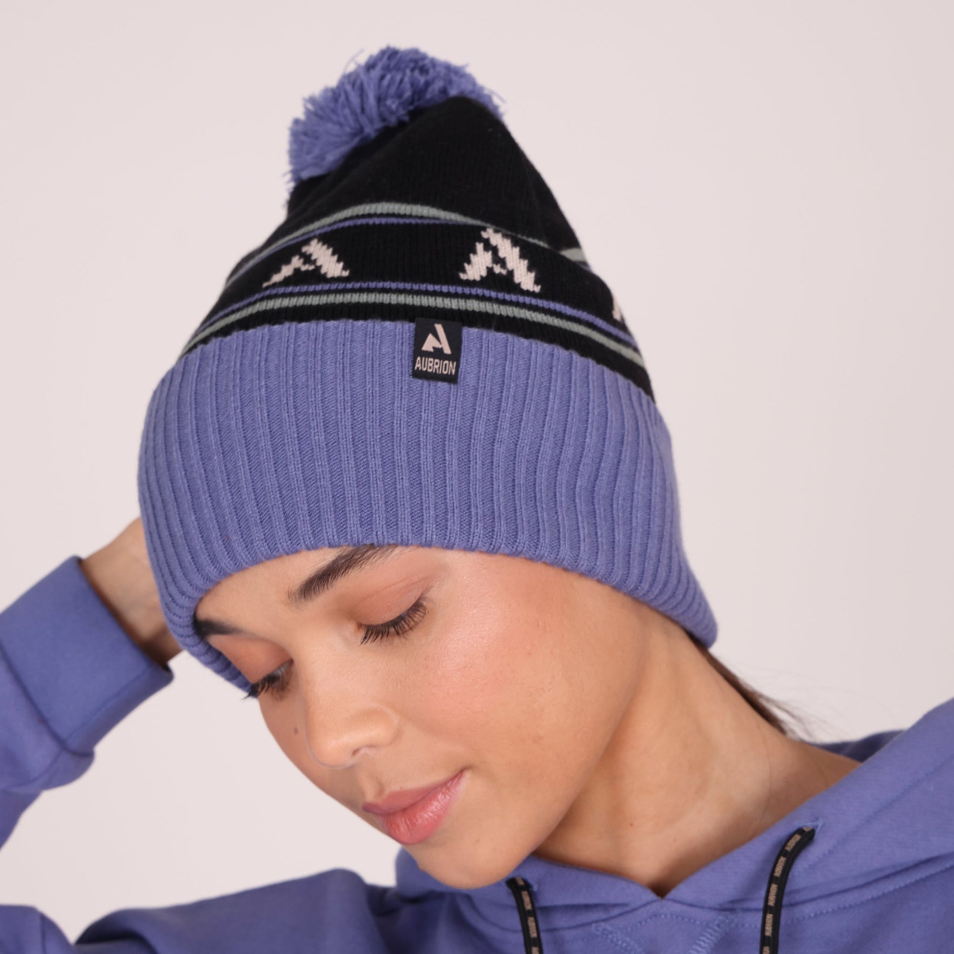 Shires Aubrion React Bobble Hat-Hat-Pegasus-Sky/Shadow-Evolution Equestrian Co.