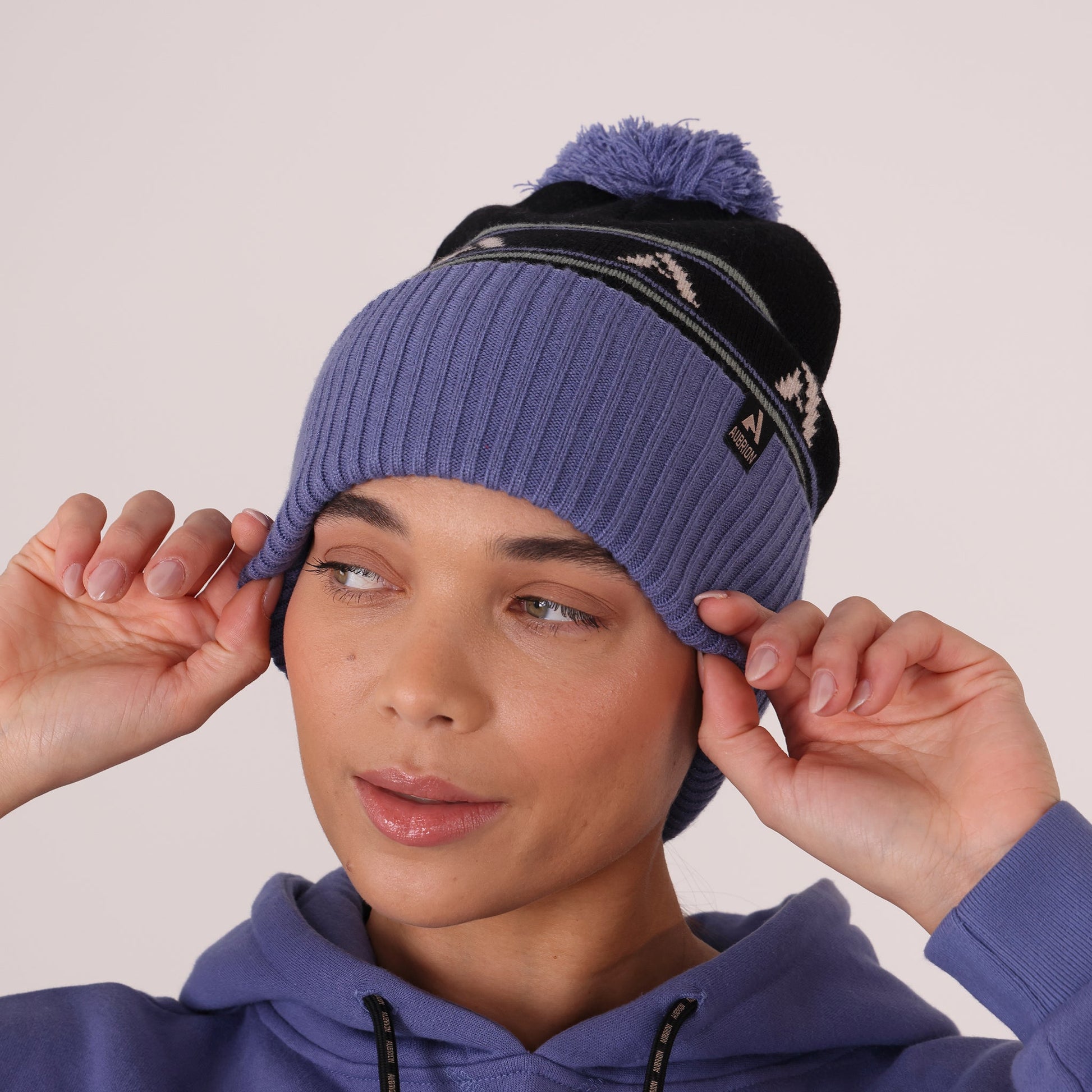 Shires Aubrion React Bobble Hat-Hat-Pegasus-Sky/Shadow-Evolution Equestrian Co.