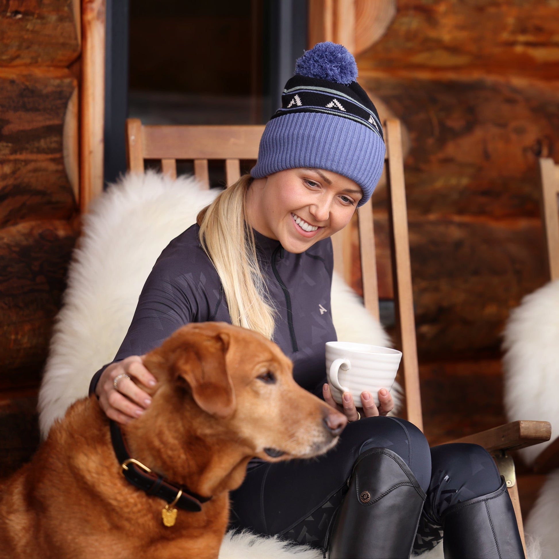 Shires Aubrion React Bobble Hat-Hat-Pegasus-Sky/Shadow-Evolution Equestrian Co.