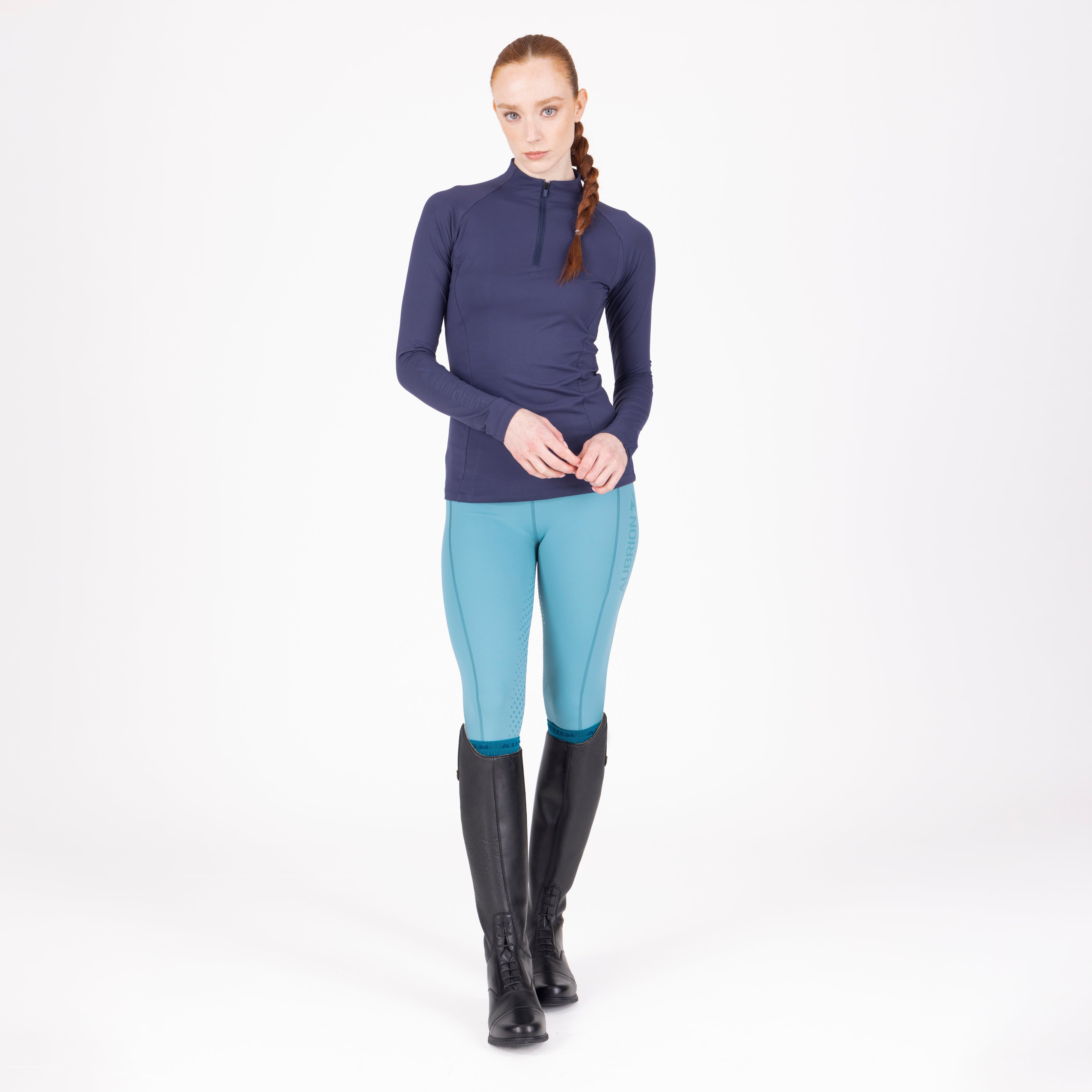 Shires Aubrion React Long Sleeve Shirt-Riding Shirts-Pegasus-Midnight-XXSmall-Evolution Equestrian Co.