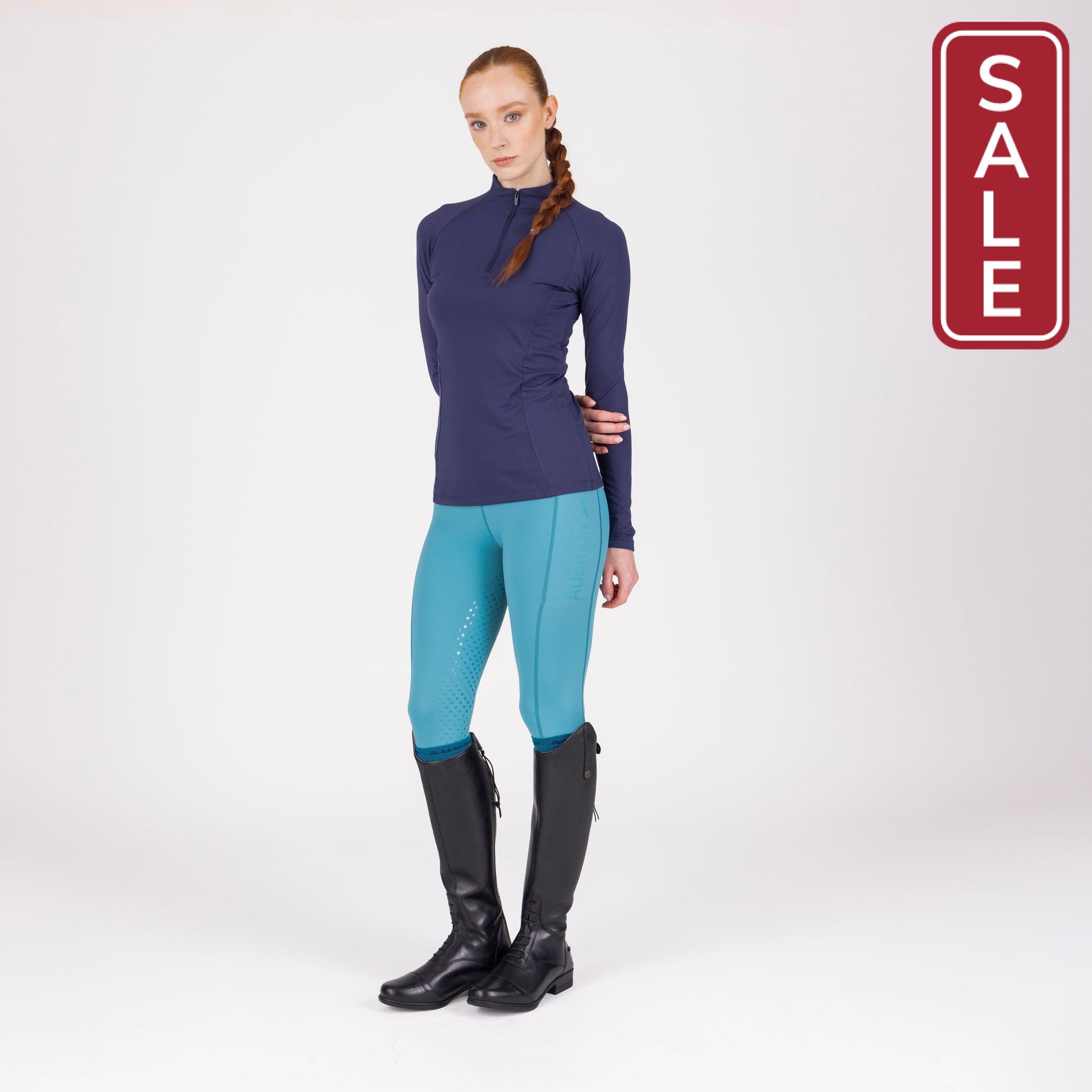Shires Aubrion React Long Sleeve Shirt-Riding Shirts-Pegasus-Midnight-XXSmall-Evolution Equestrian Co.